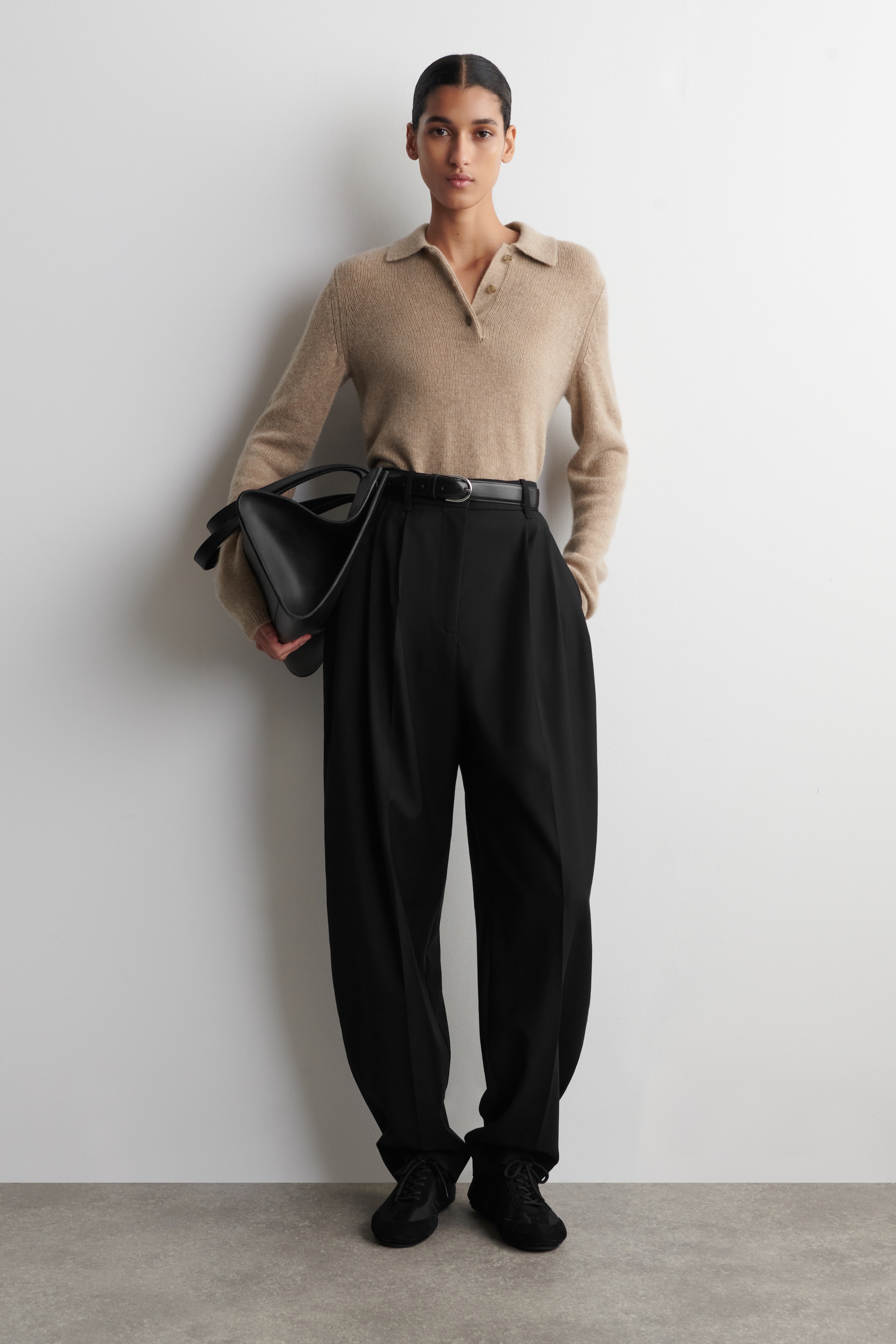 View larger image: SUEDE-NYLON BALLET TRAINERS - BLACK - Ladies | H&M GB 1