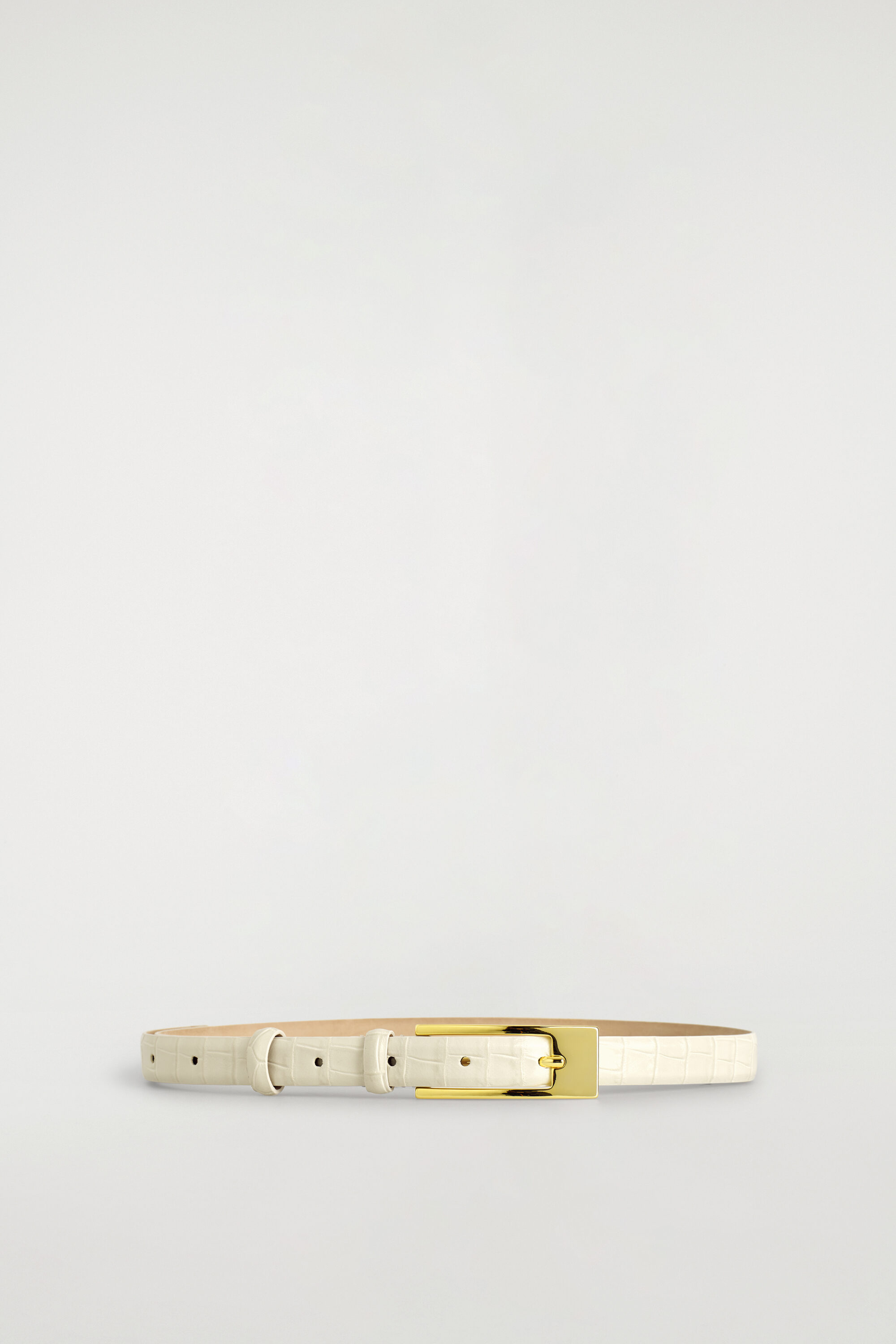 ELONGATED-BUCKLE LEATHER BELT - thumbnail 2