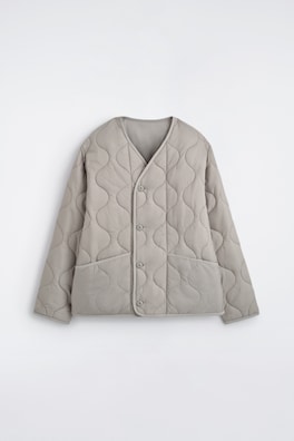 REVERSIBLE QUILTED JACKET — LIGHT GREY 9