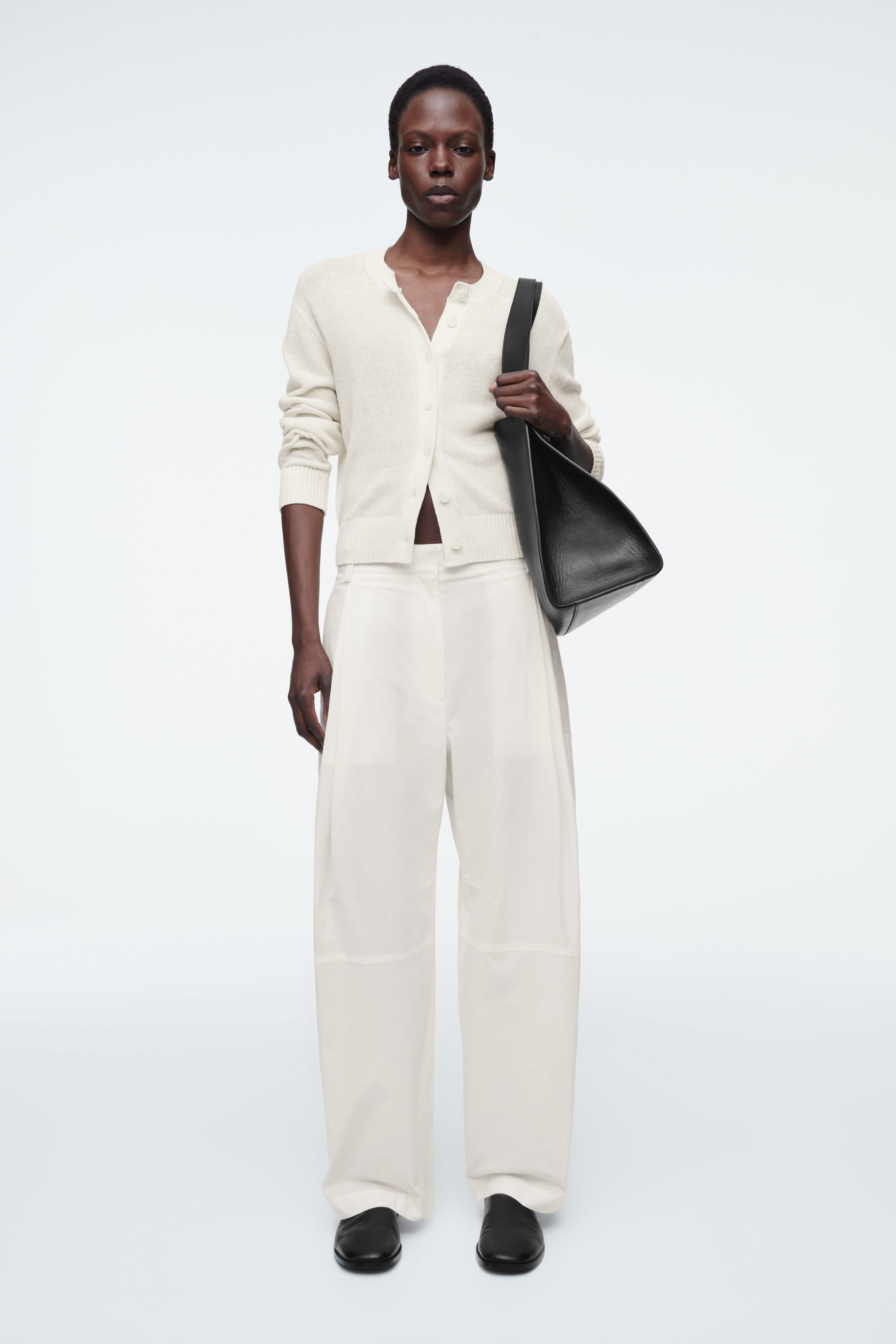 ounce linen 2way cardigan 韓国 KNITTED LINEN CARDIGAN - IVORY | COS