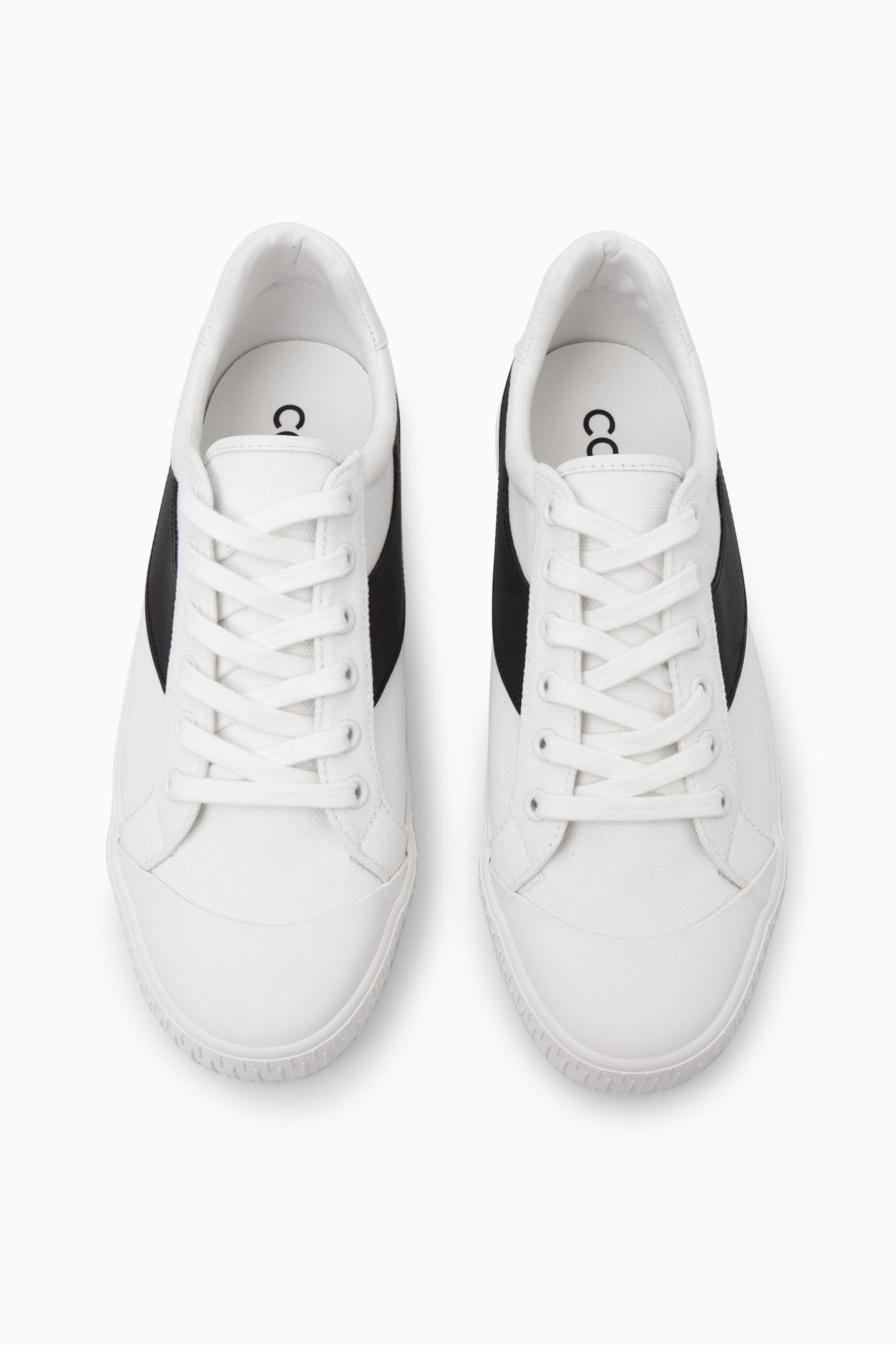 LEATHER-TRIMMED CANVAS SNEAKERS