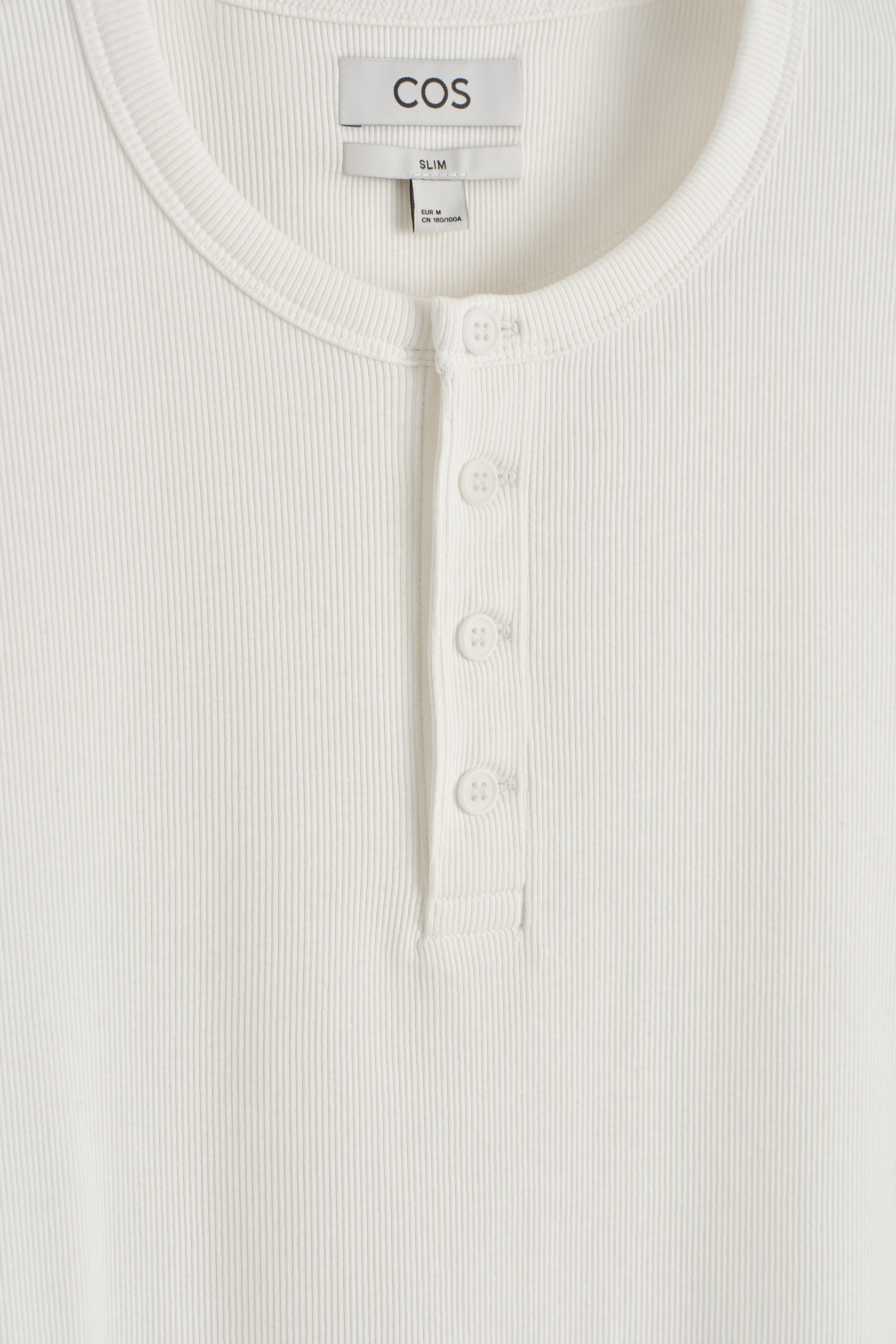 SLIM FIT RIBBAD HENLEY T-SHIRT