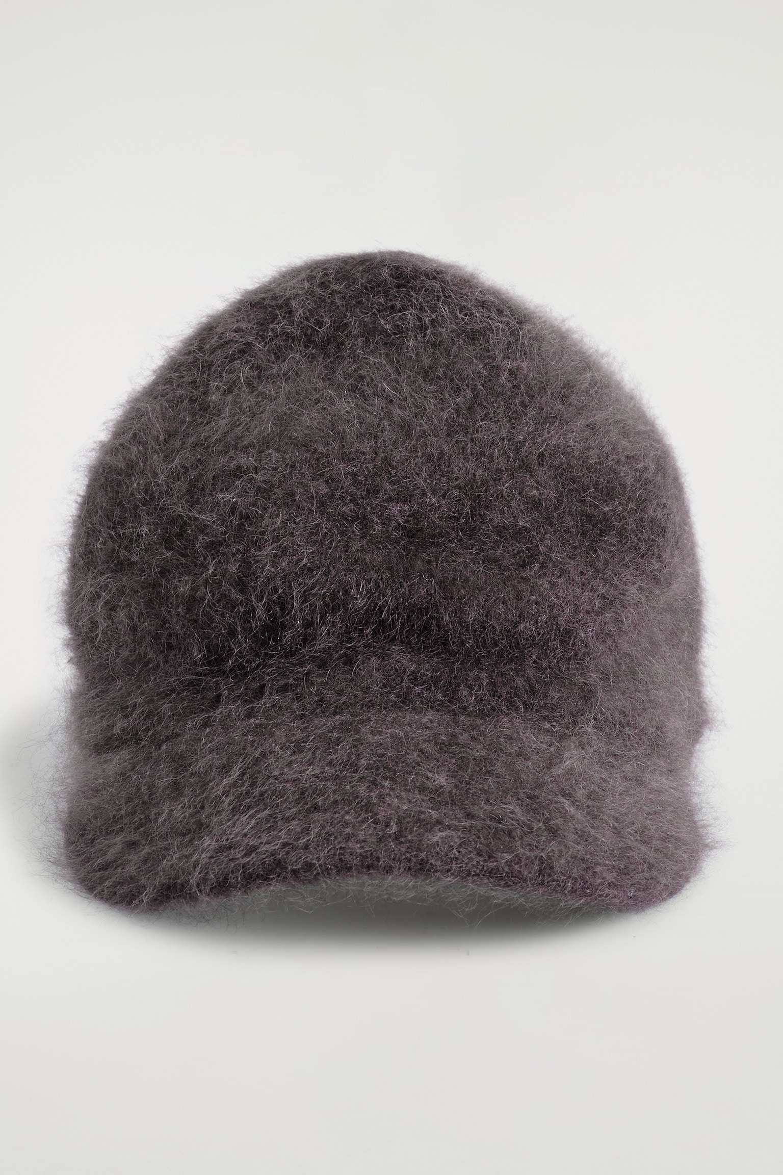 BRUSHED-CASHMERE BASEBALL CAP - BROWN/GREY - 4