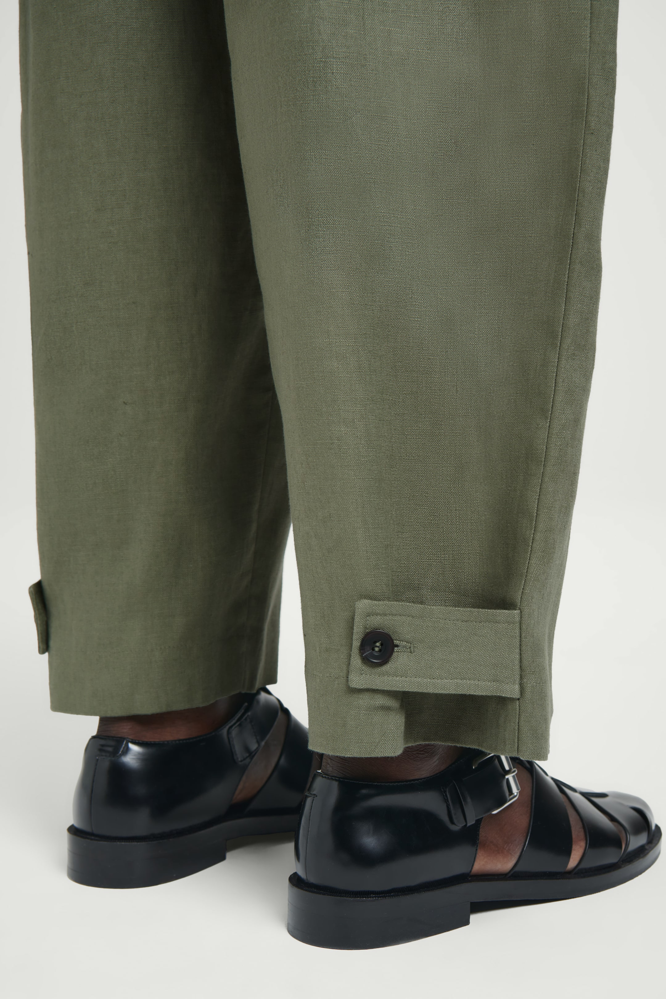Agrandir l'image: PANTALON LARGE À TAILLE ÉLASTIQUÉE EN LIN - VERT - HOMME | H&M FR 4