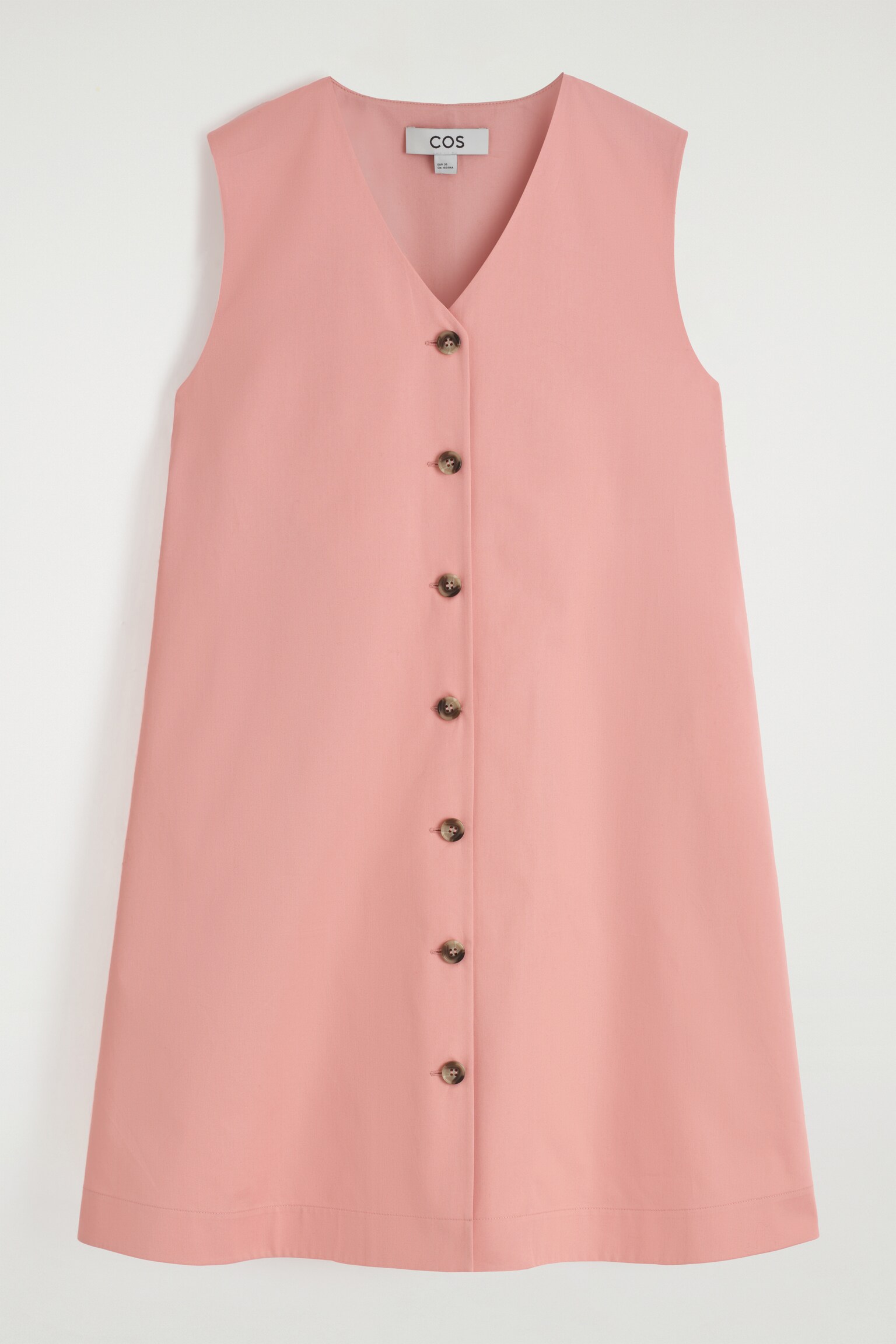 ROBE COURTE BOUTONNÉE EN COTON PIMA - ROSE/NOIR/ROSE - 2