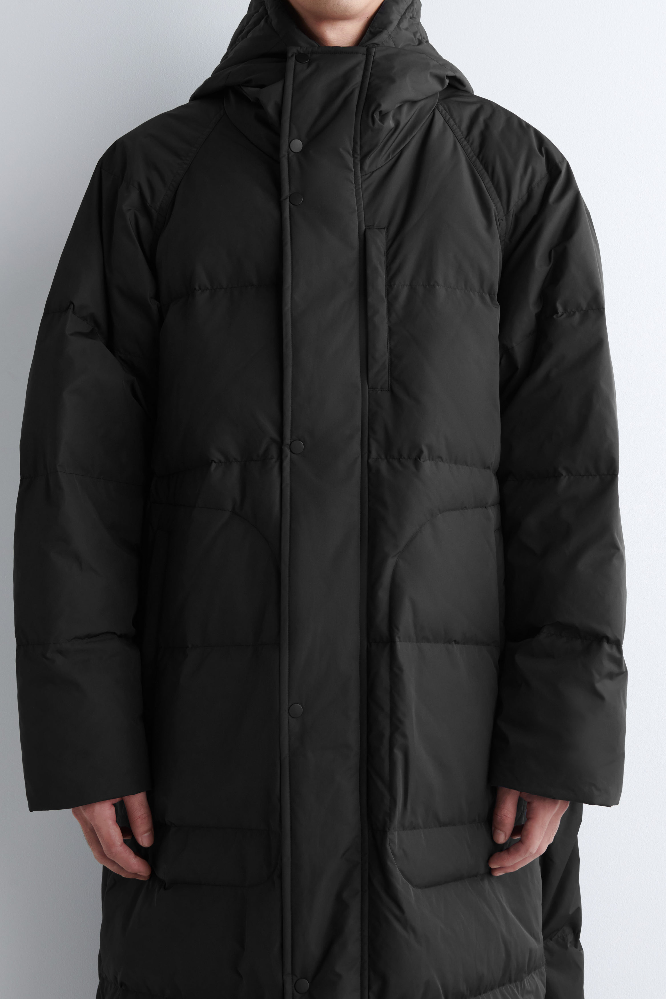 HOODED DOWN LONG PUFFER COAT BLACK COS - Main Image