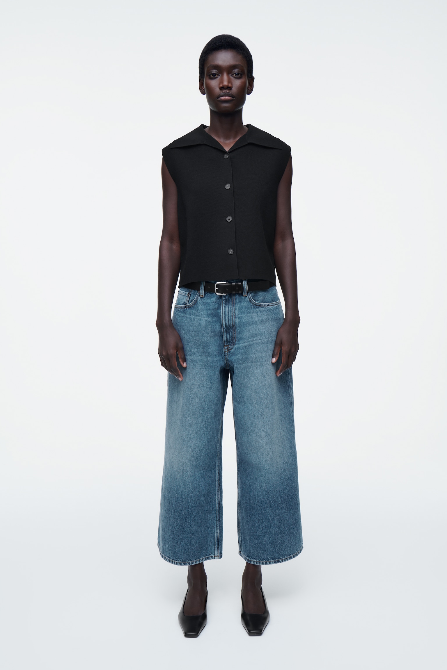 JUPE-CULOTTE EN JEAN - BLEU/GRÈGE - 1