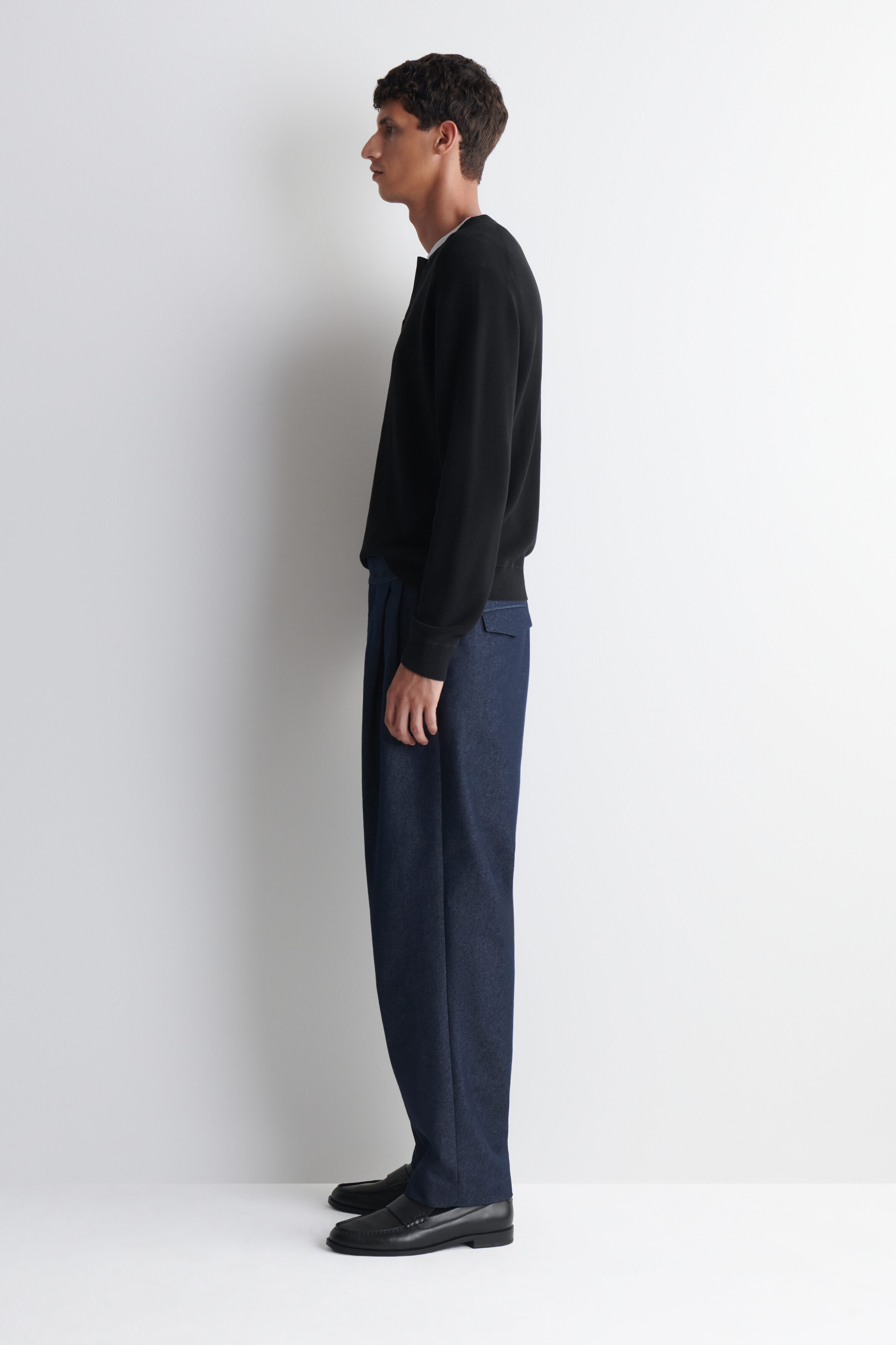 KNITTED COTTON HENLEY SWEATER - thumbnail 9
