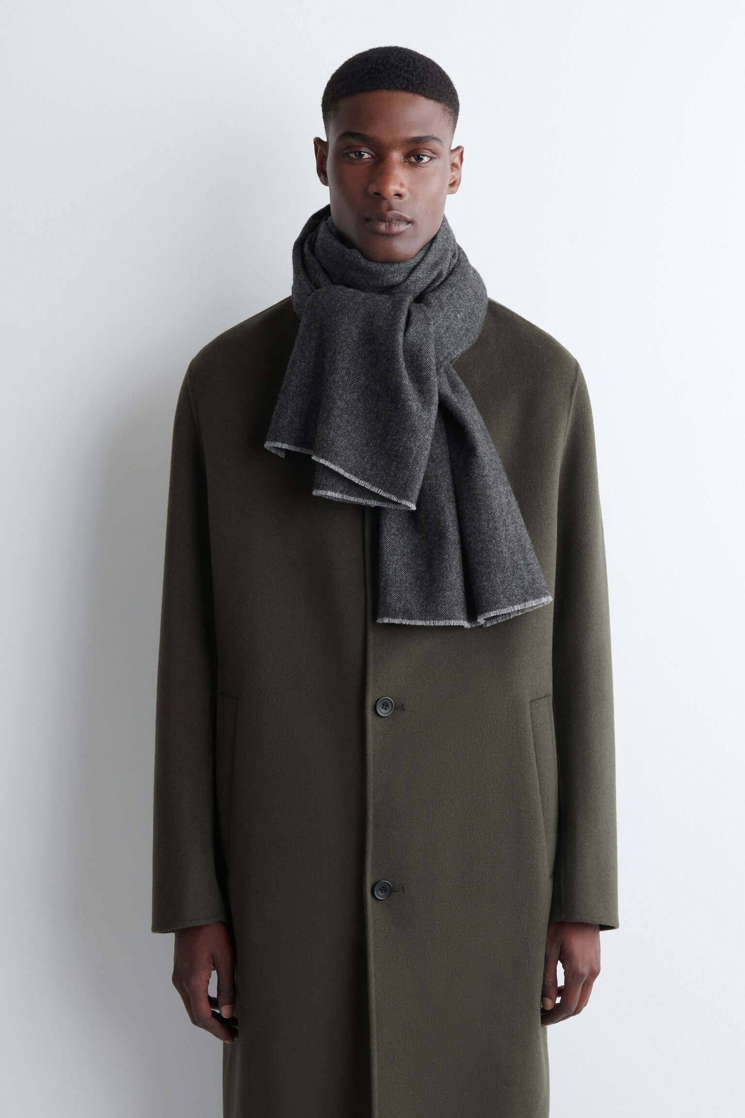 צעיף צמר קשמיר הרינגבון - אפור / הרינגבון - 3