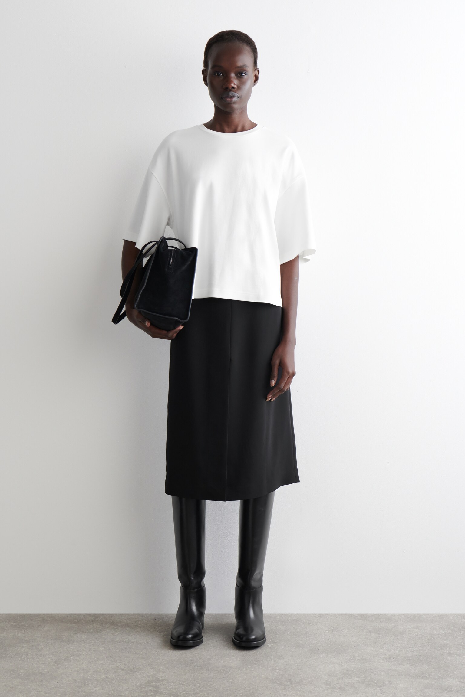 KASTENFÖRMIGES OVERSIZED-T-SHIRT - WEISS/HELLBLAU - 6