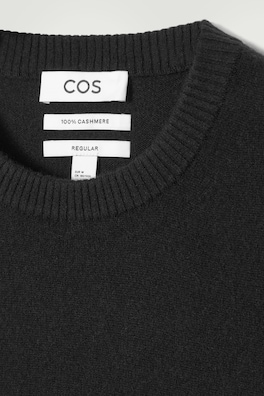 SEAMLESS PURE CASHMERE CREW-NECK SWEATER — BLACK 6