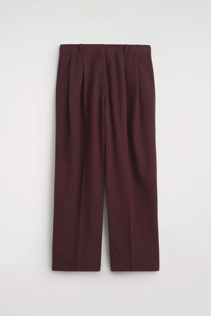 Relaxed Twill Wide-Leg Pants