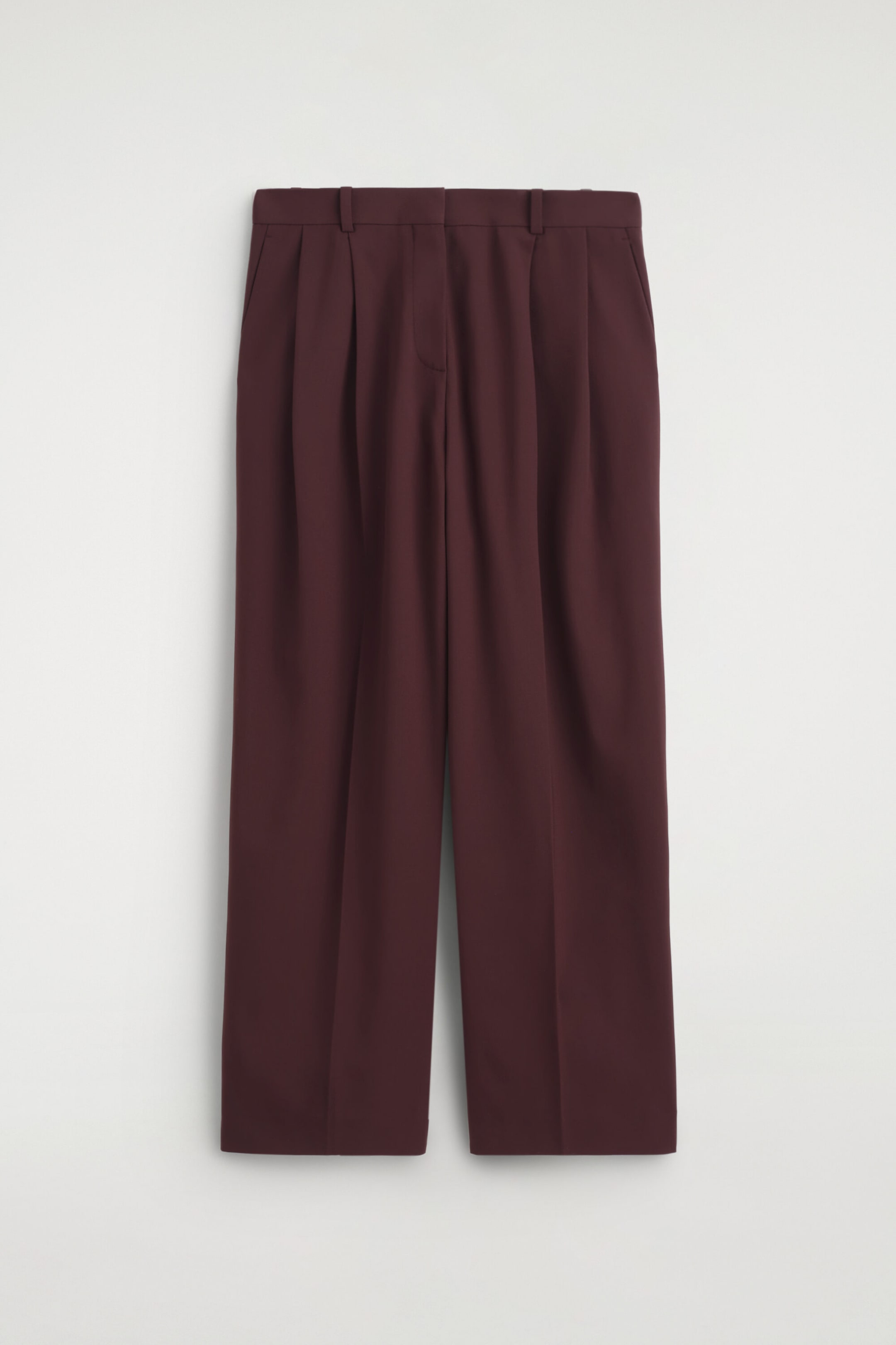 RELAXED TWILL WIDE-LEG PANTS