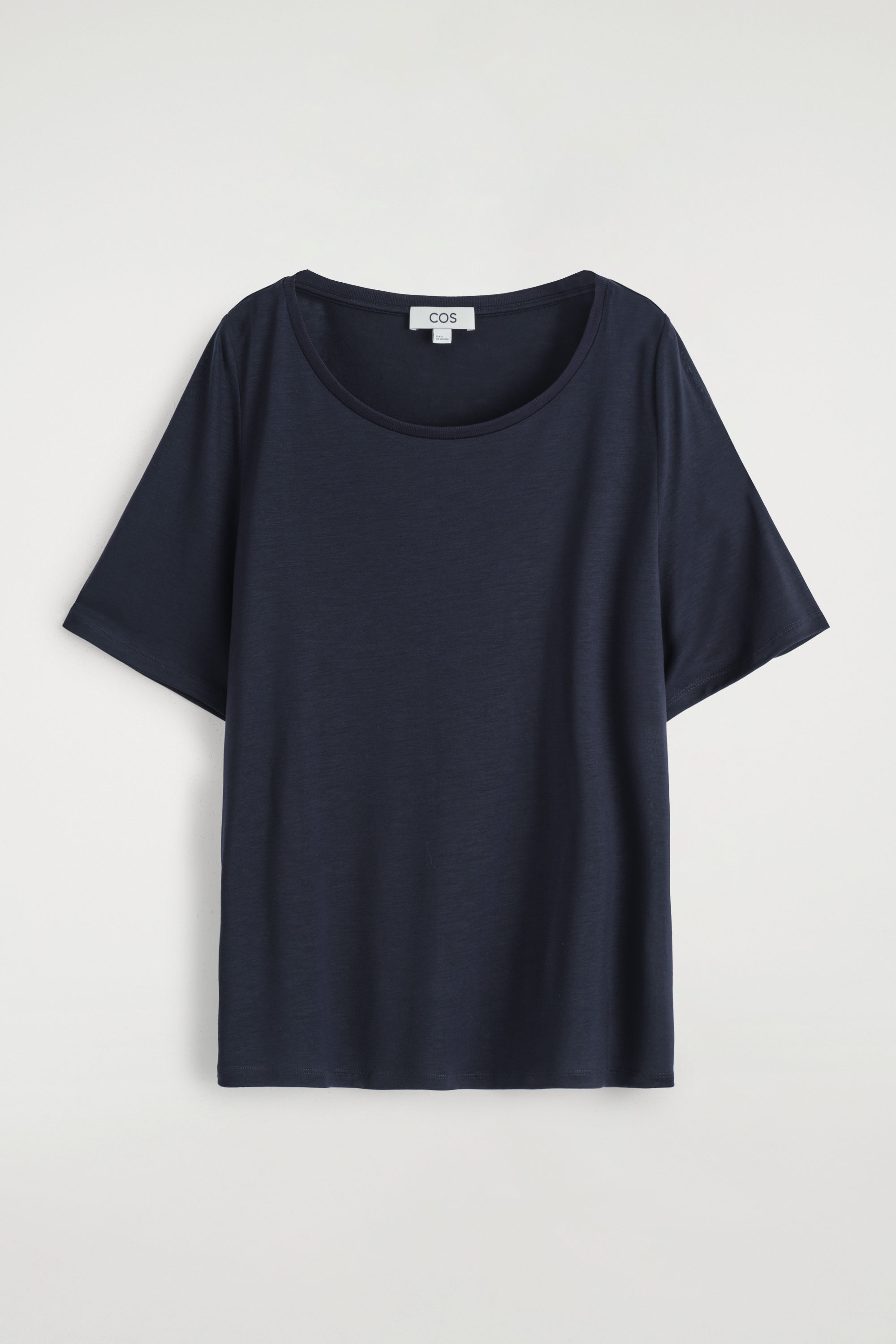V-NECK COTTON T-SHIRT - NAVY | COS