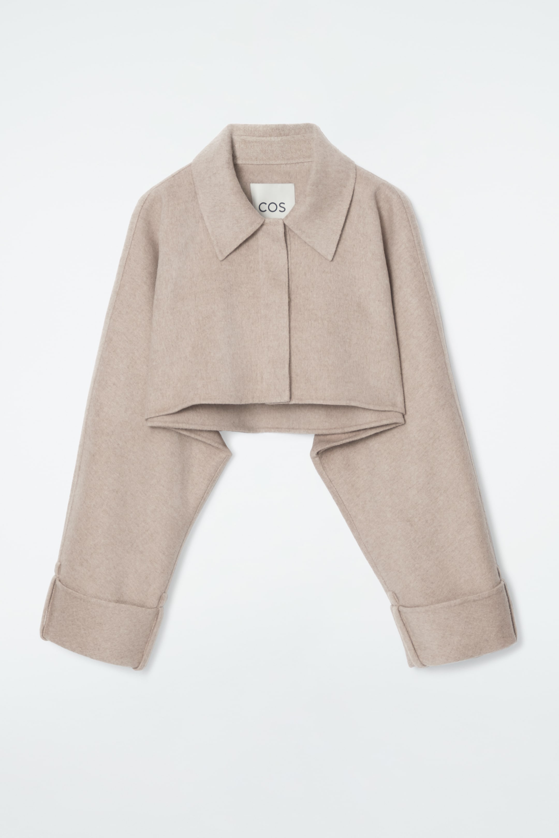 Ingrandisci l'immagine: CROPPED DOUBLE-FACED WOOL JACKET - BEIGE - DONNA | H&M CH 1