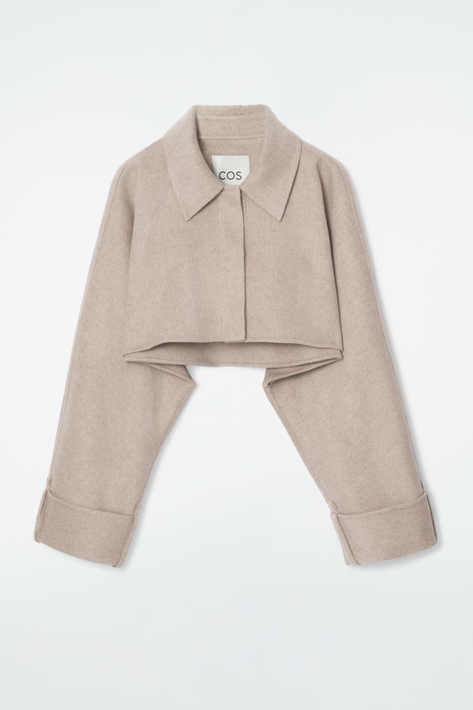 VERKÜRZTE JACKE AUS DOUBLEFACE-WOLLE - BEIGE