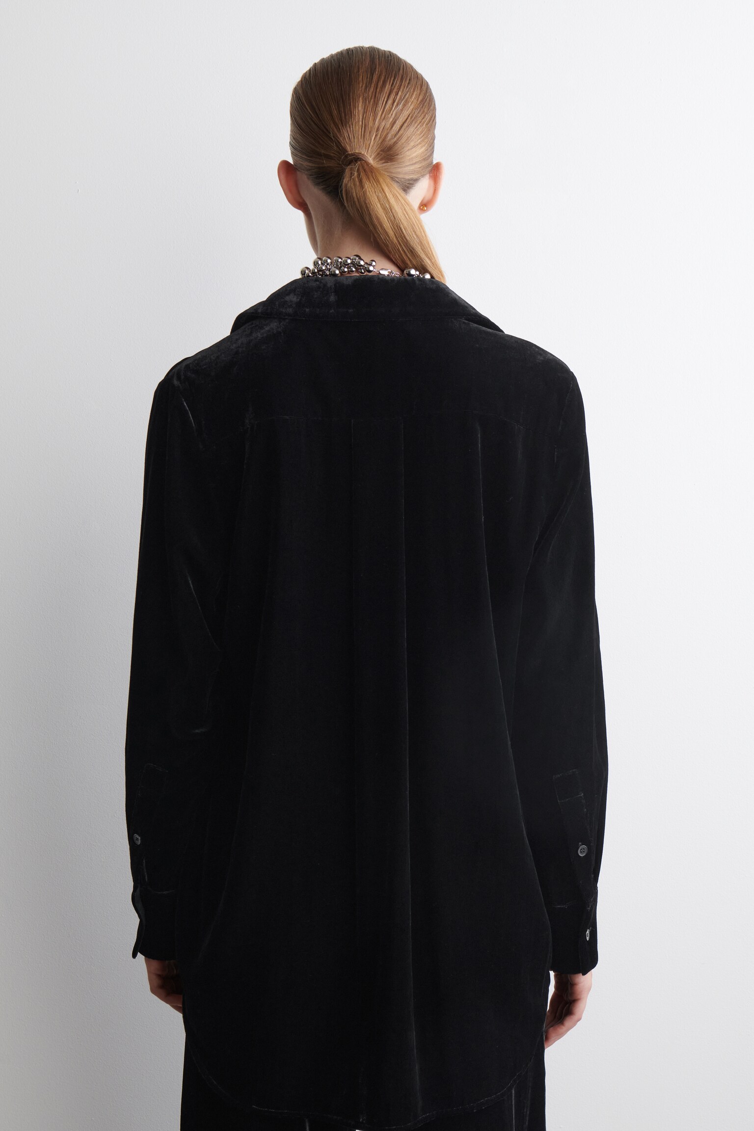 CHEMISE EN VELOURS - NOIR/BRUN - 5