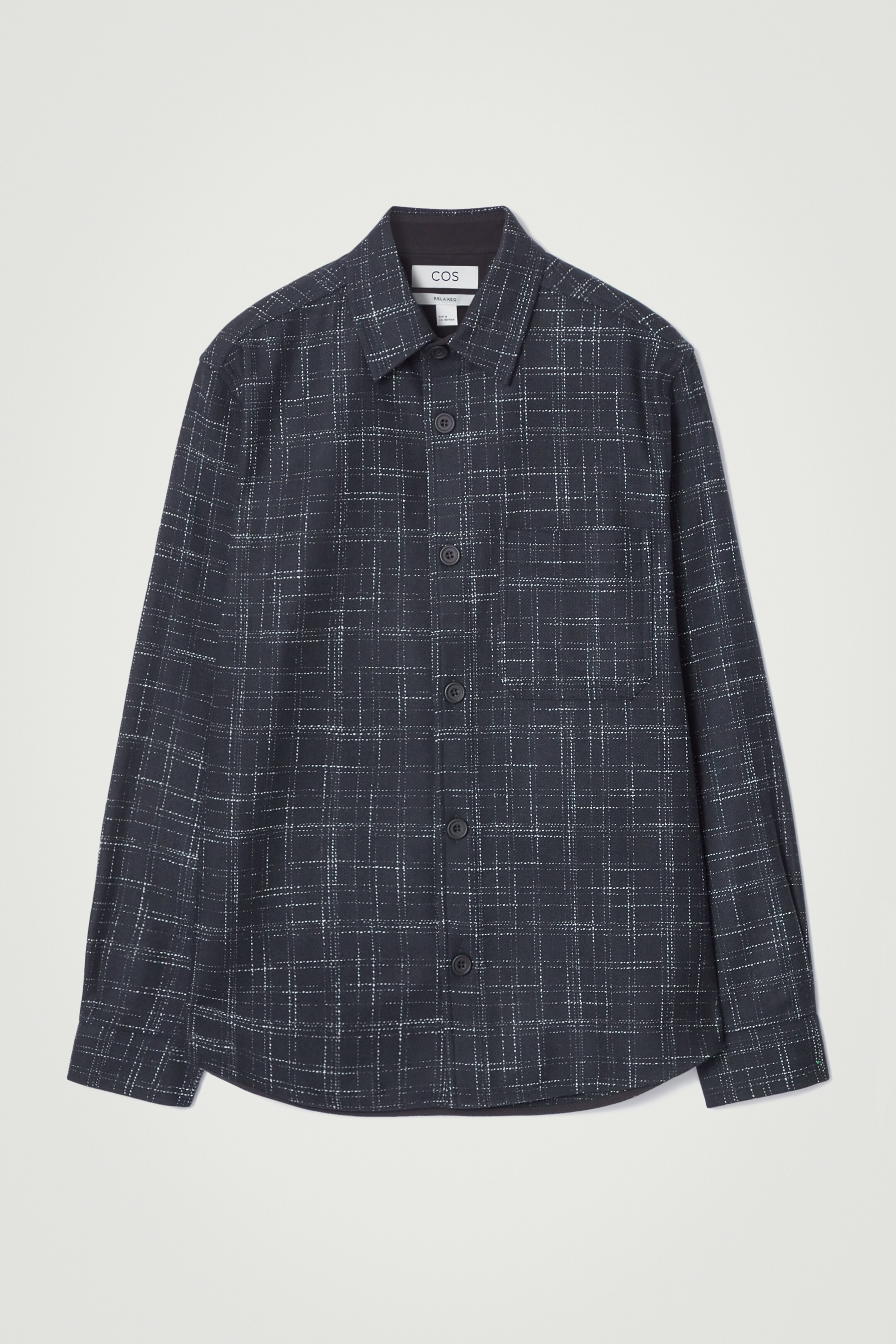 Agrandir l'image: SURCHEMISE DÉCONTRACTÉE À CARREAUX EN LAINE - BLEU MARINE / CARREAUX - HOMME | H&M CH 1
