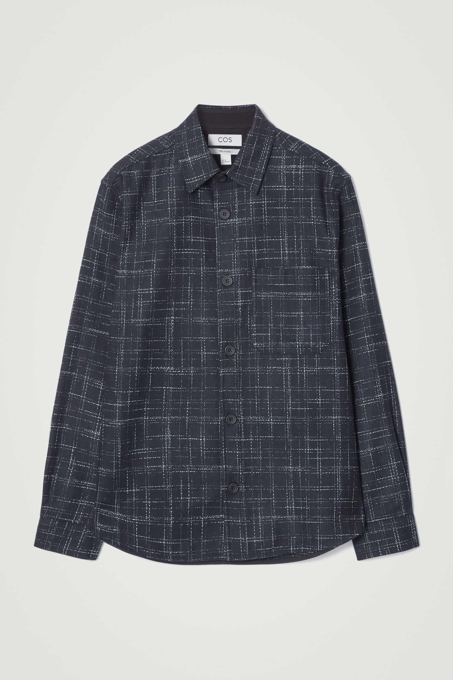RELAXED CHECKED WOOL OVERSHIRT - NAVY / CHECKED