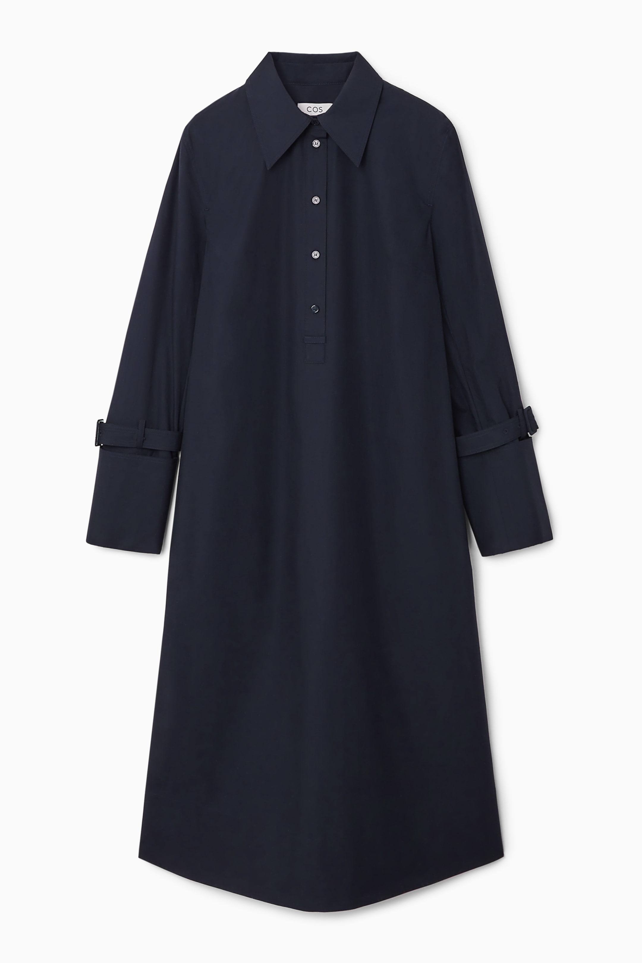 View larger image: BUCKLED-CUFF SHIRT DRESS - NAVY - Ladies | H&M GB 1