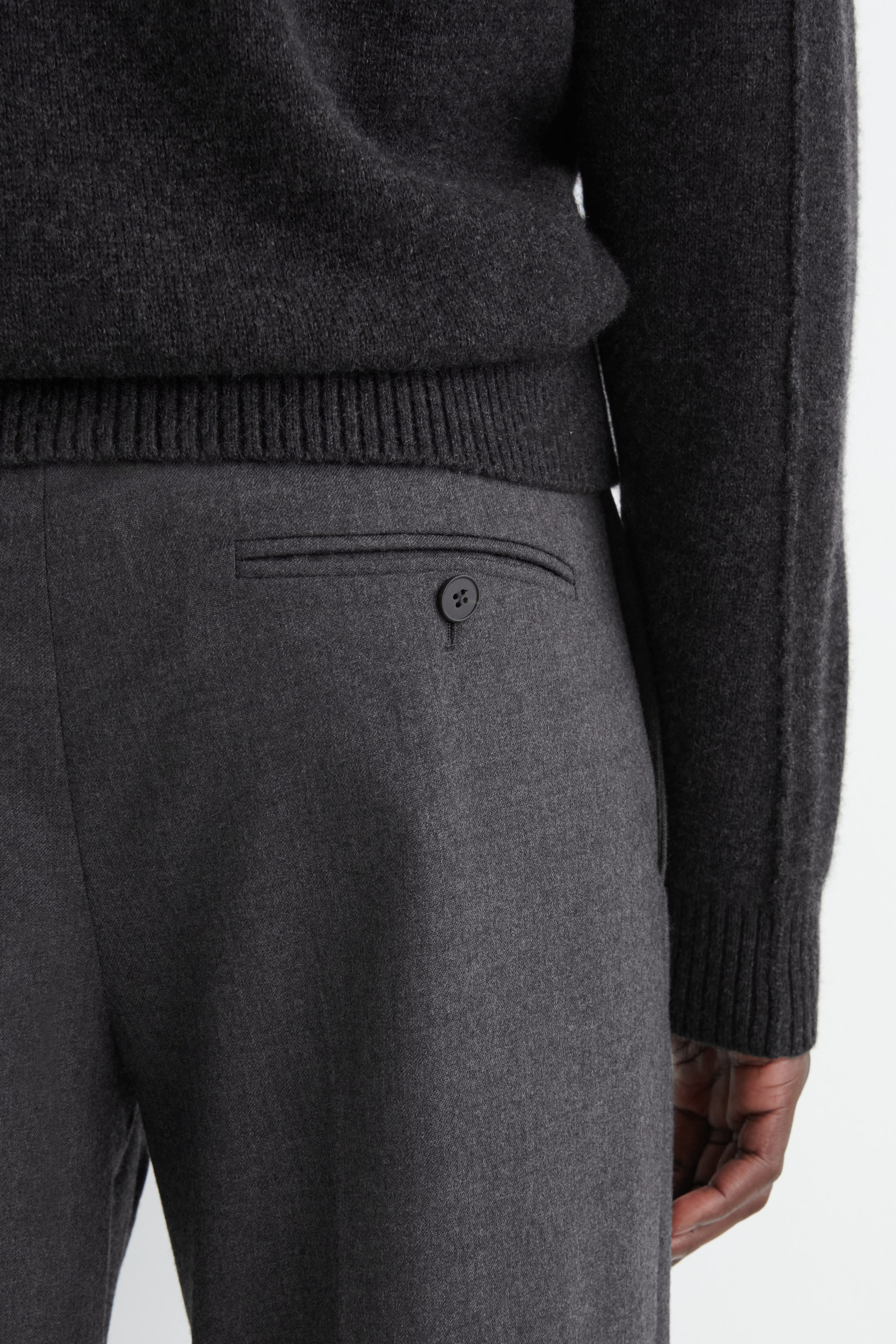 WOOL TAPERED TROUSERS