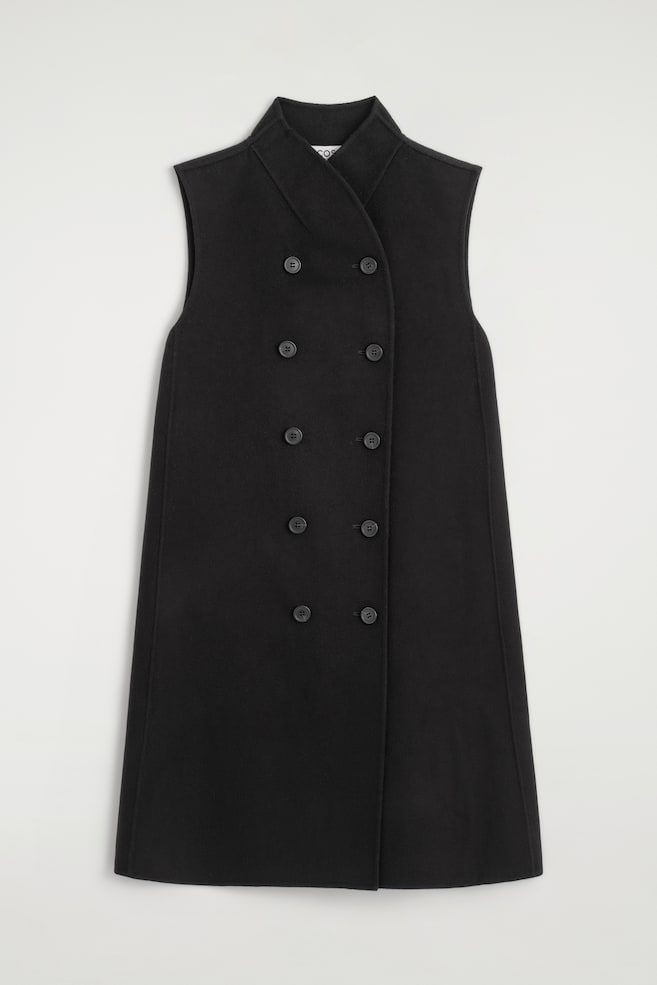 VESTIDO CORTO MEZCLA LANA DOBLE FAZ - NEGRO/GRIS - 1