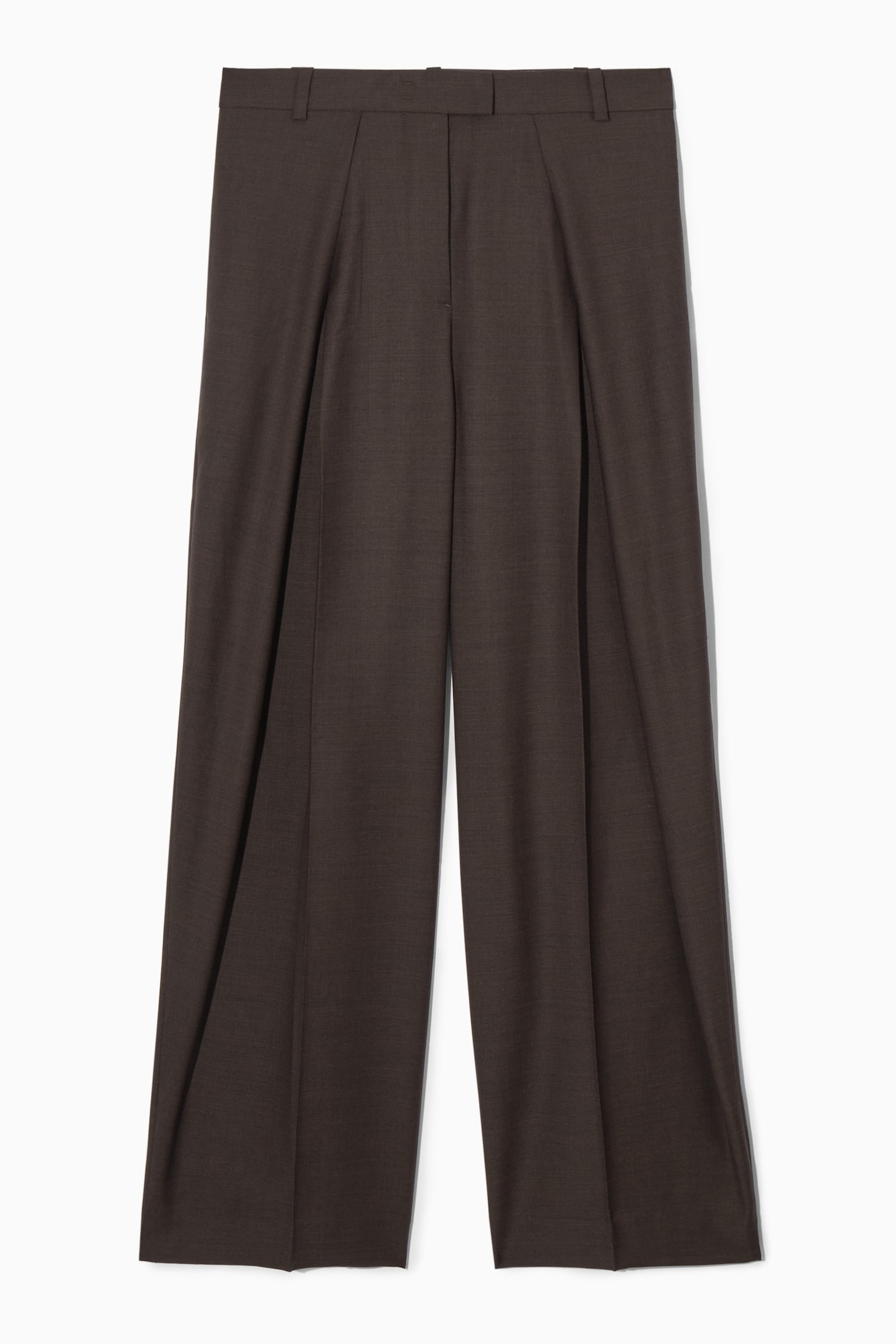 Mens Pant - Wide Leg Plaid Slacks - Brown - 100% Percent Wool Fabric main image 1