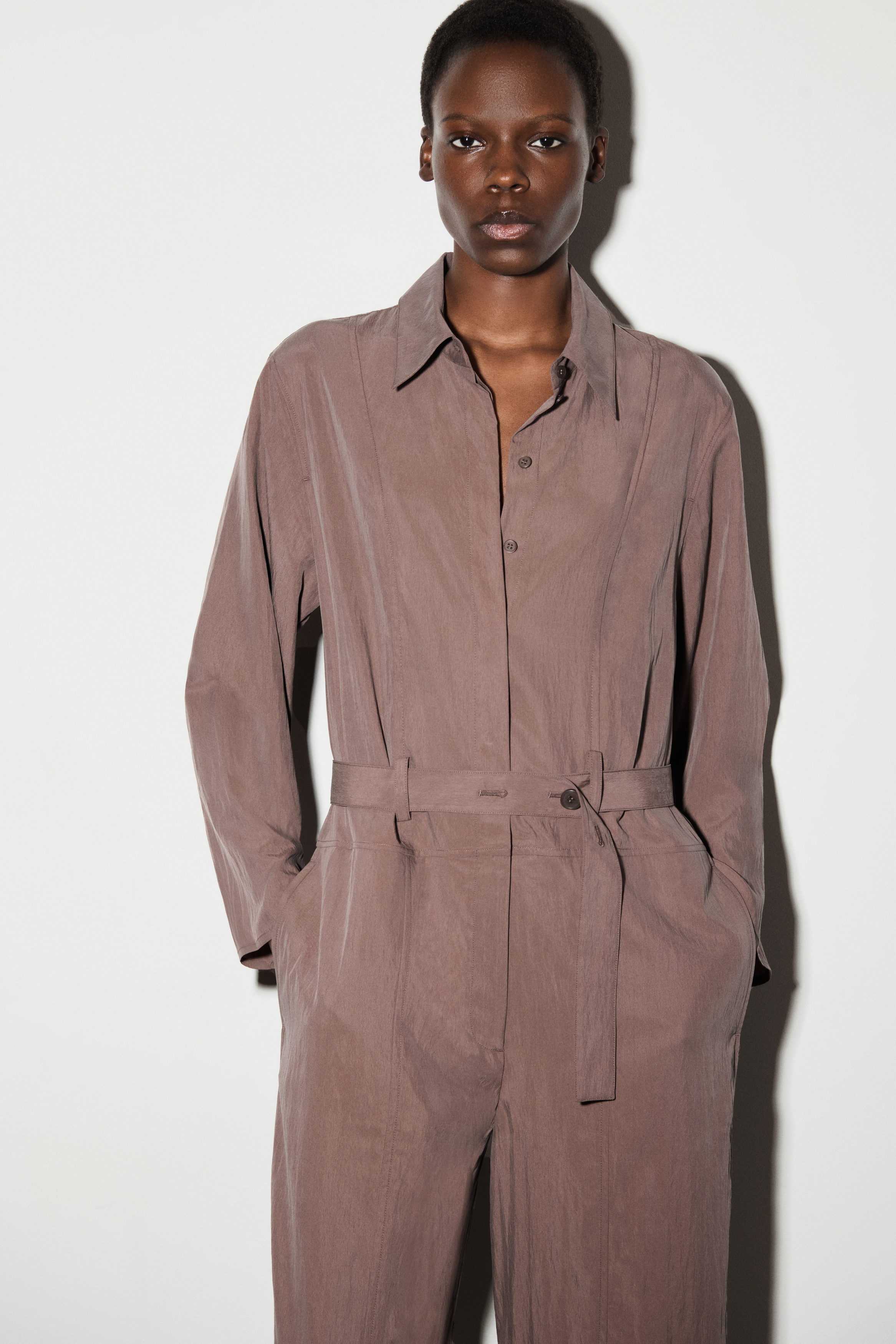 BELTED MODAL COVERALL - thumbnail 4
