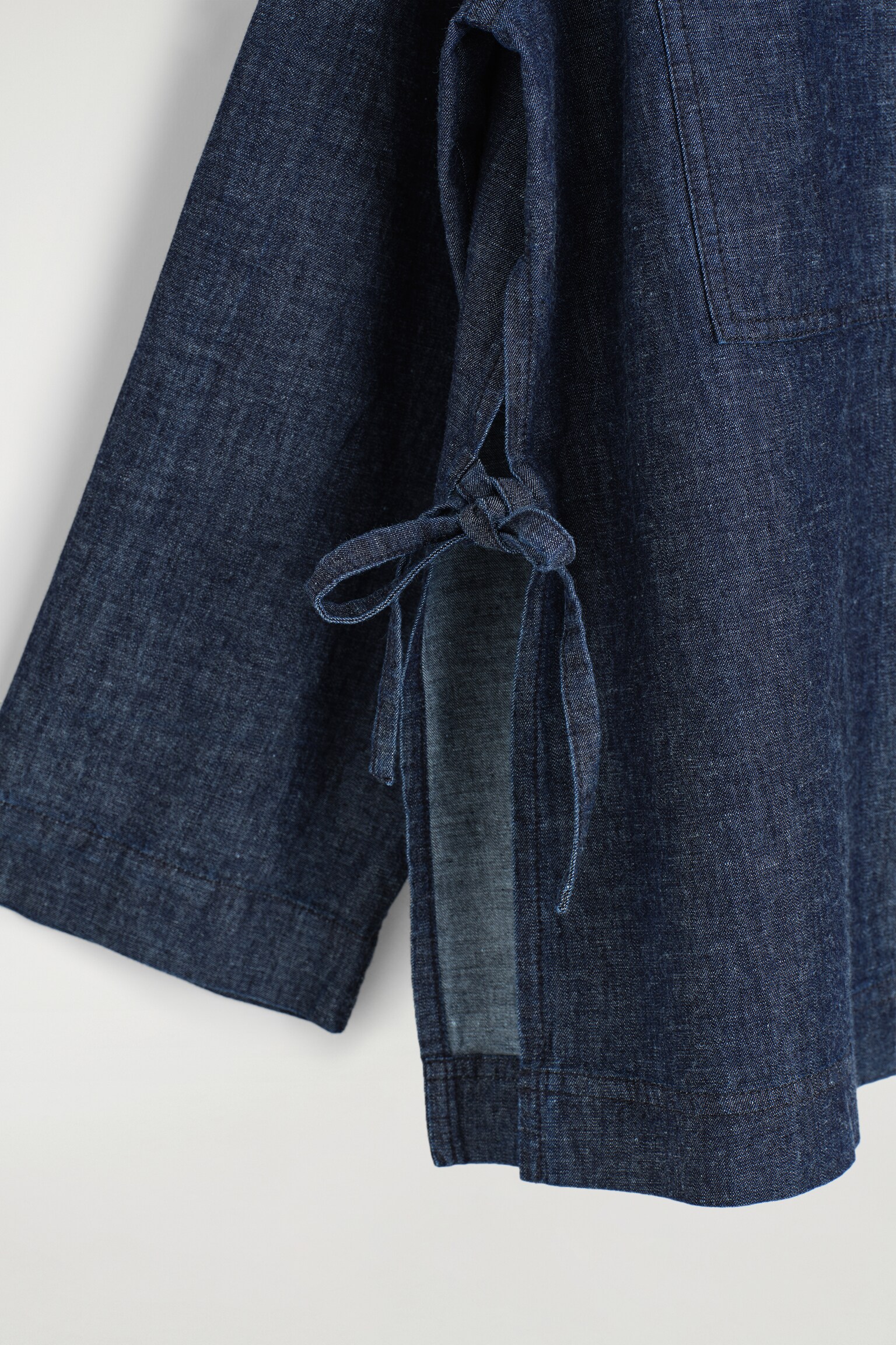 TIE-SIDE DENIM OVERSHIRT - INDIGO - 6