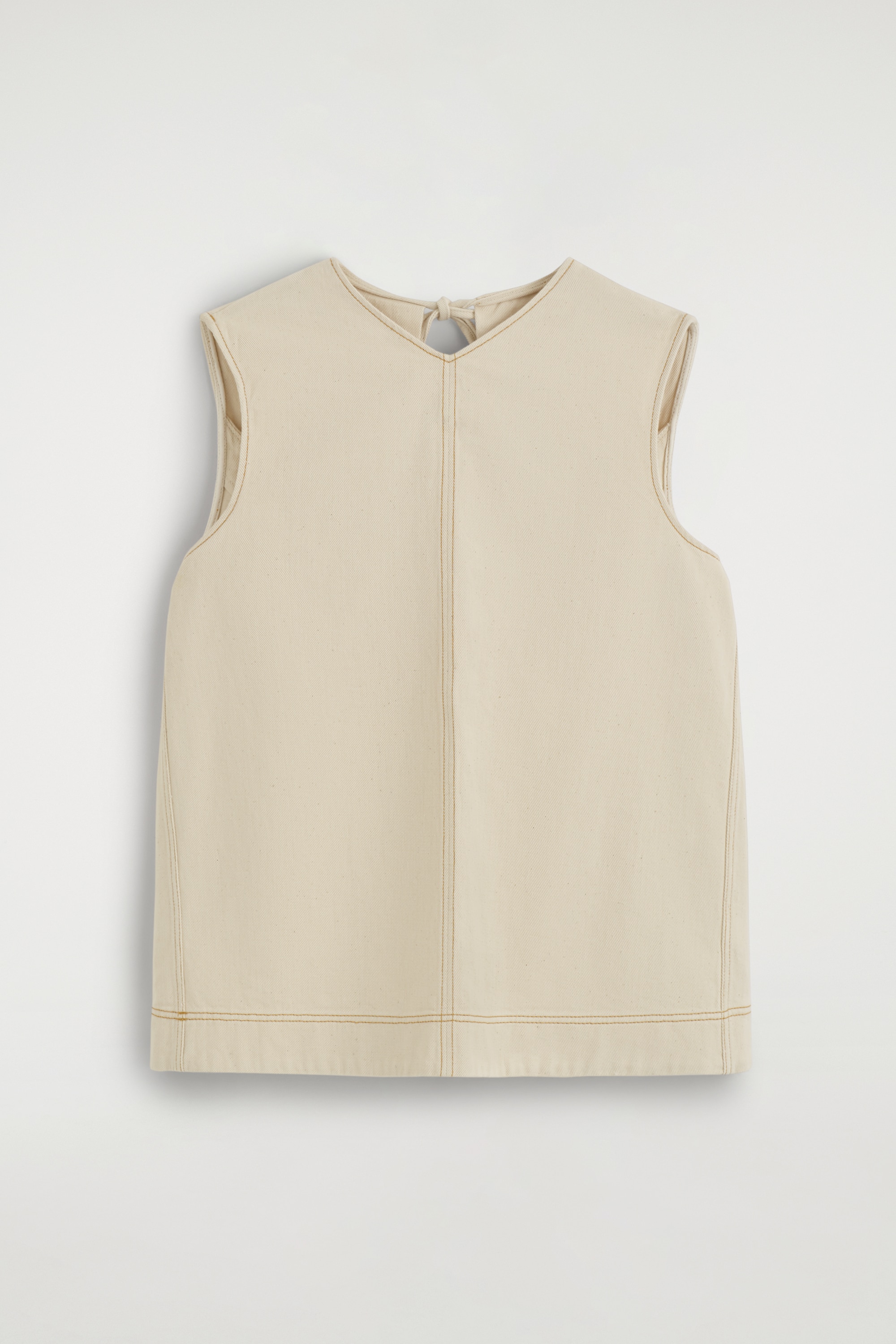 TOP IN DENIM CON SCOLLO A V E SCHIENA SCOPERTA - ÉCRU