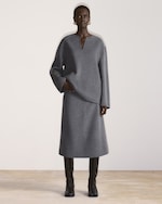 Placeholder for: woman in grey boiled wool set