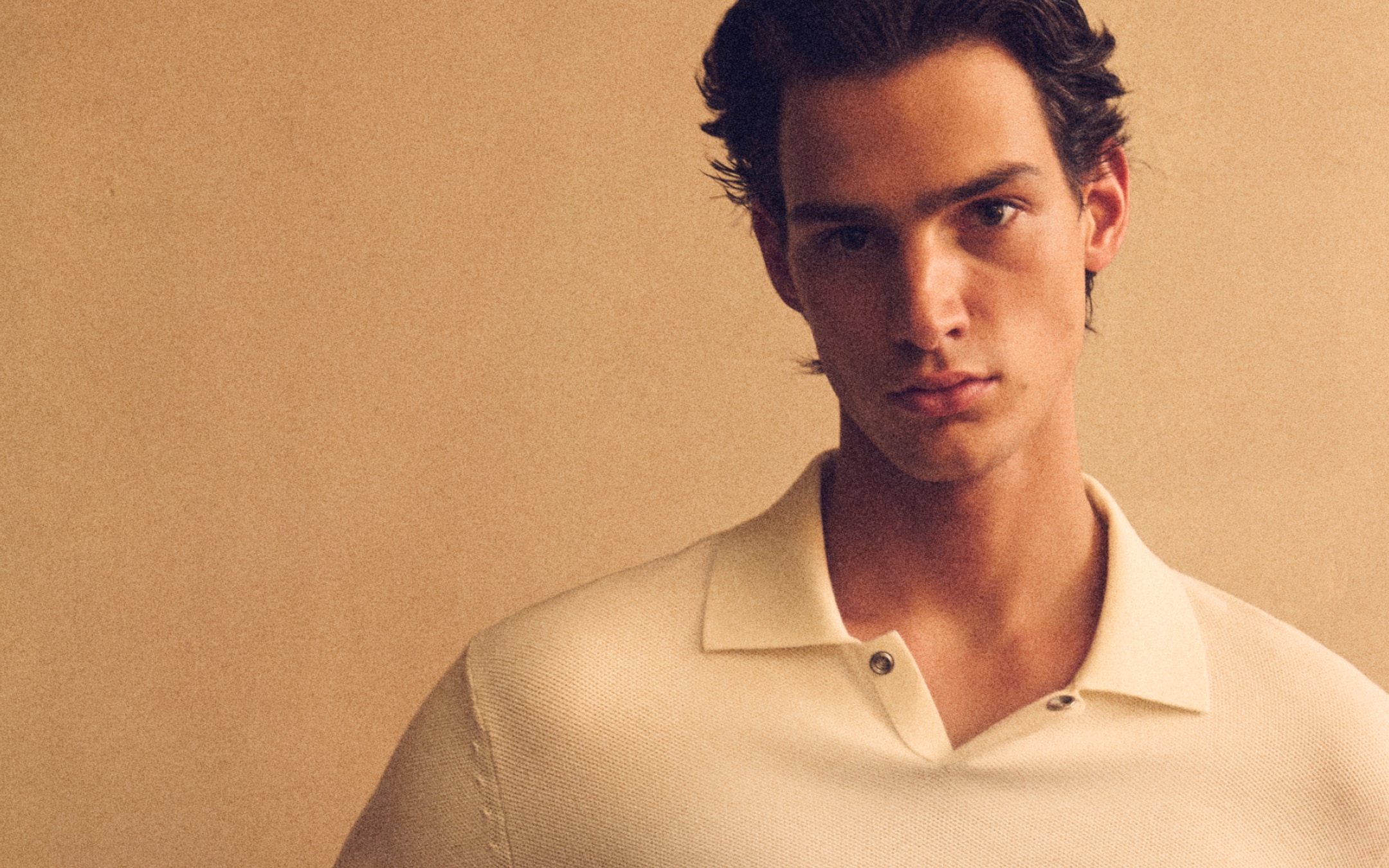 Man in a wool shirt with buttons