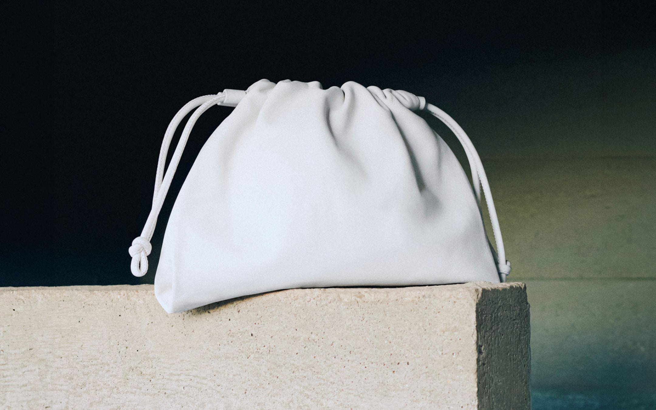 leather bag in white