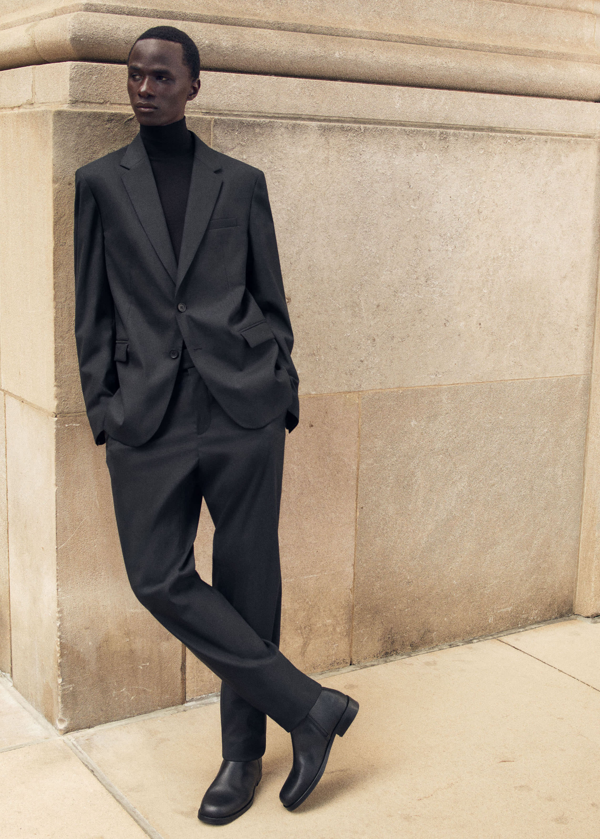 DOUBLE-FACED WOOL SCARF SHORT JACKET - BLACK | COS US