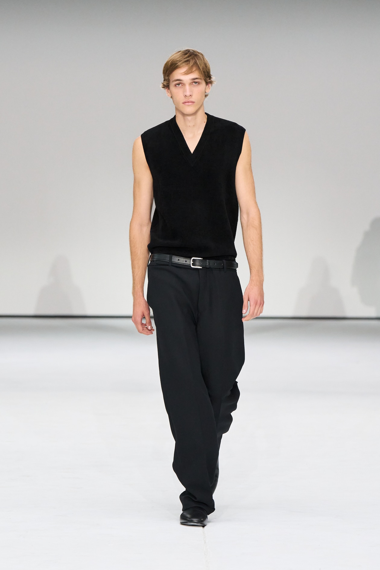 runway look vest and trousers