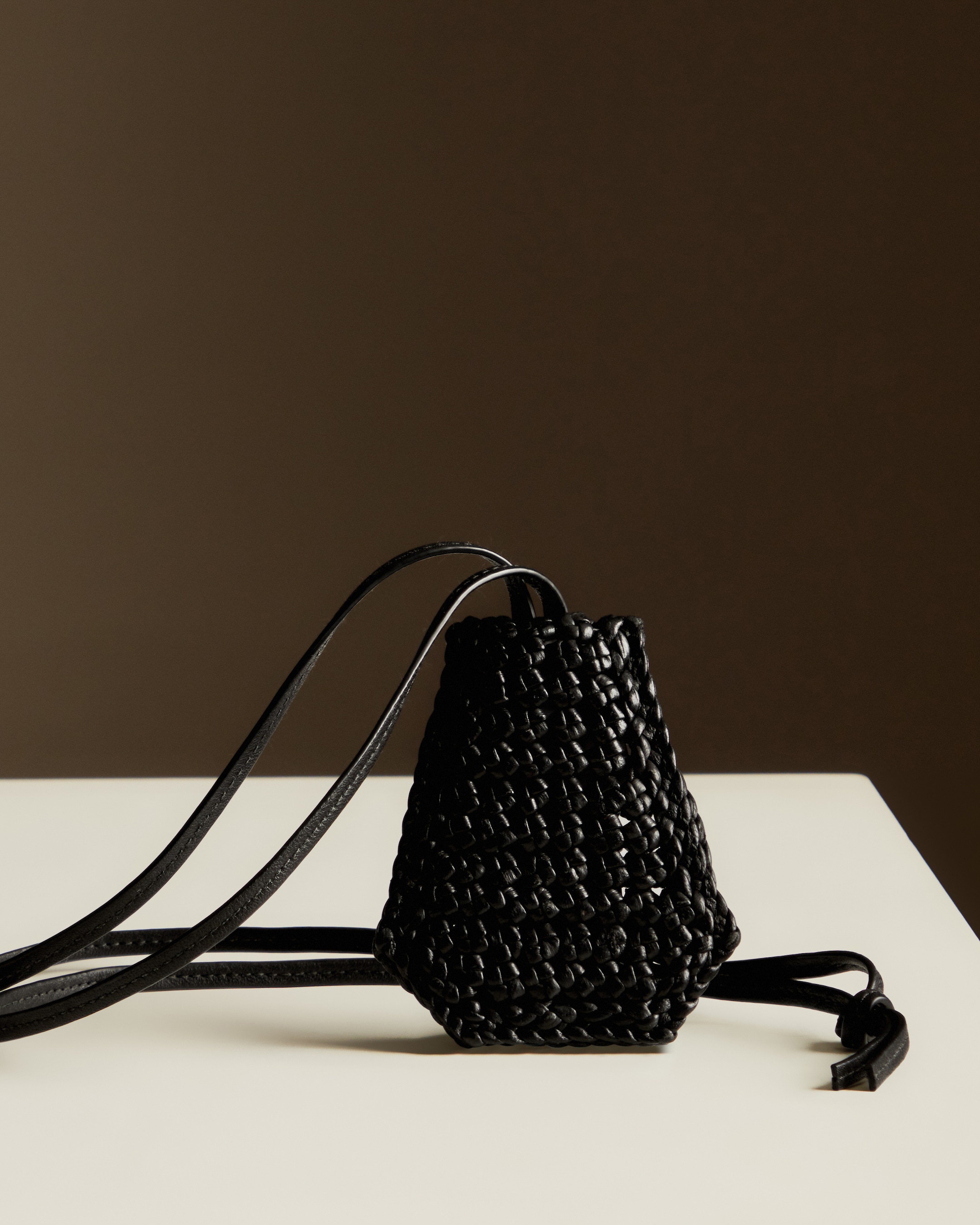 Black pleated leather bag