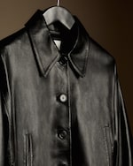 Placeholder for: Close up of black leather jacket