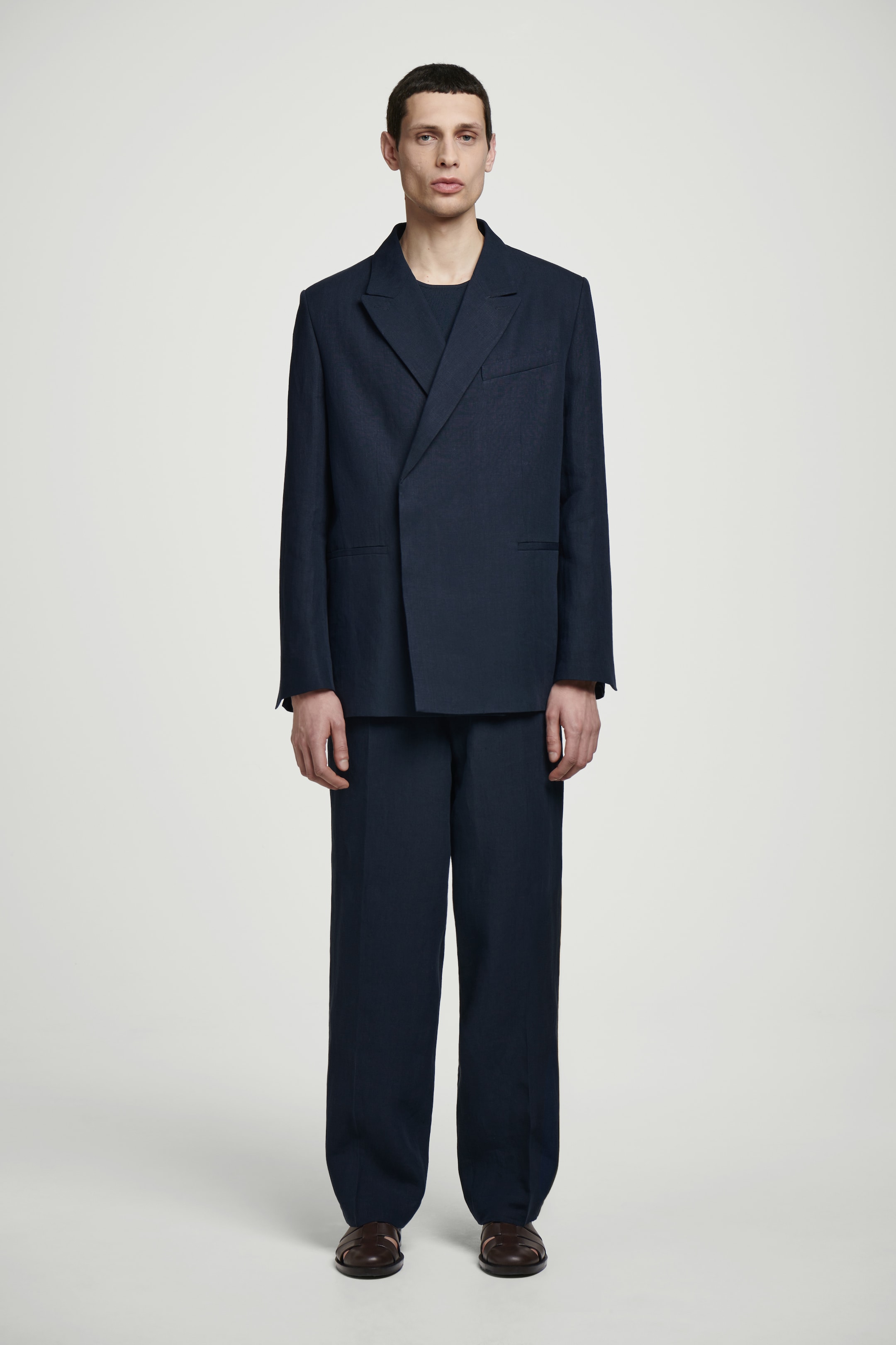 person wearing navy