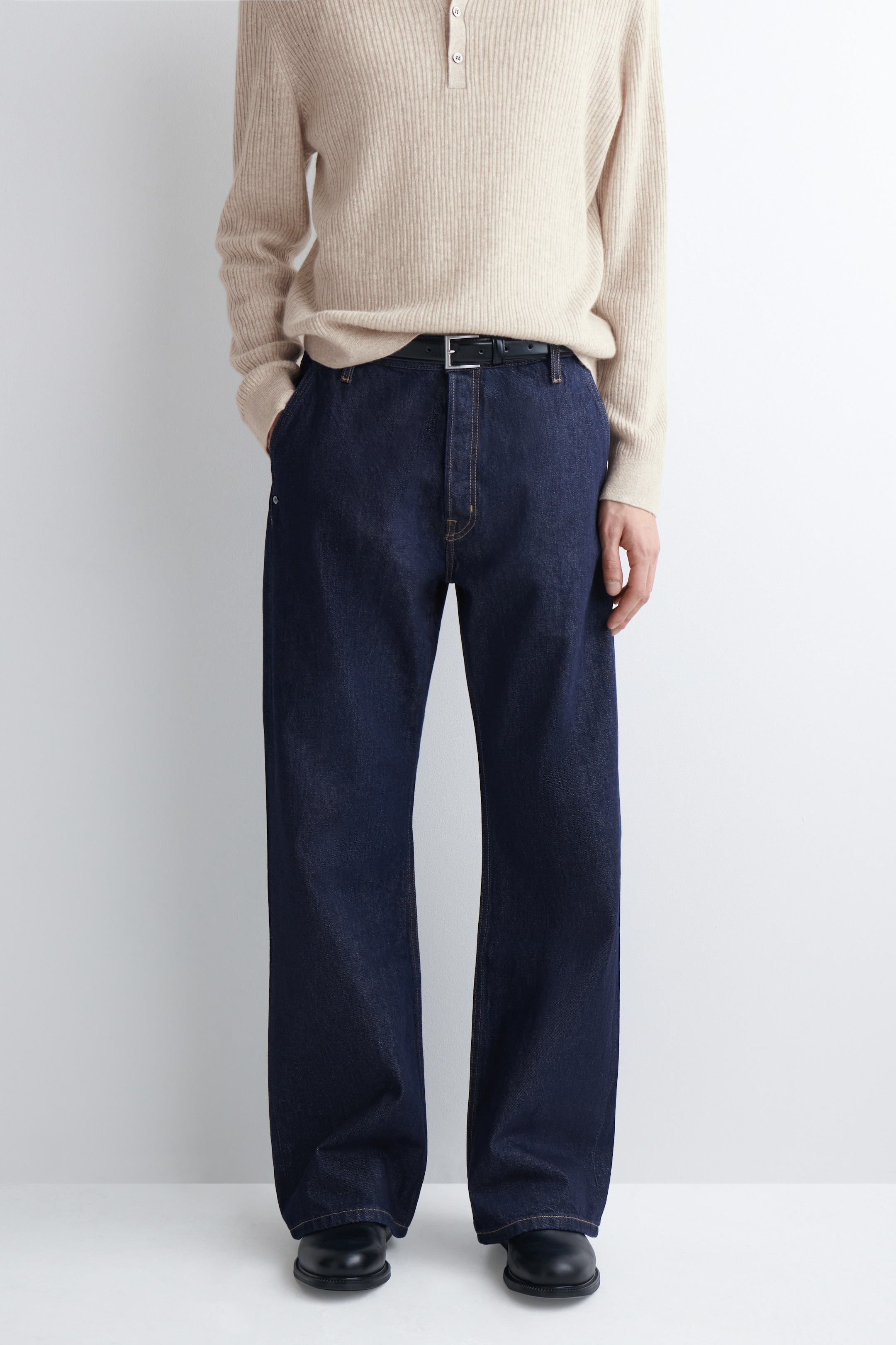 dark blue wash denim