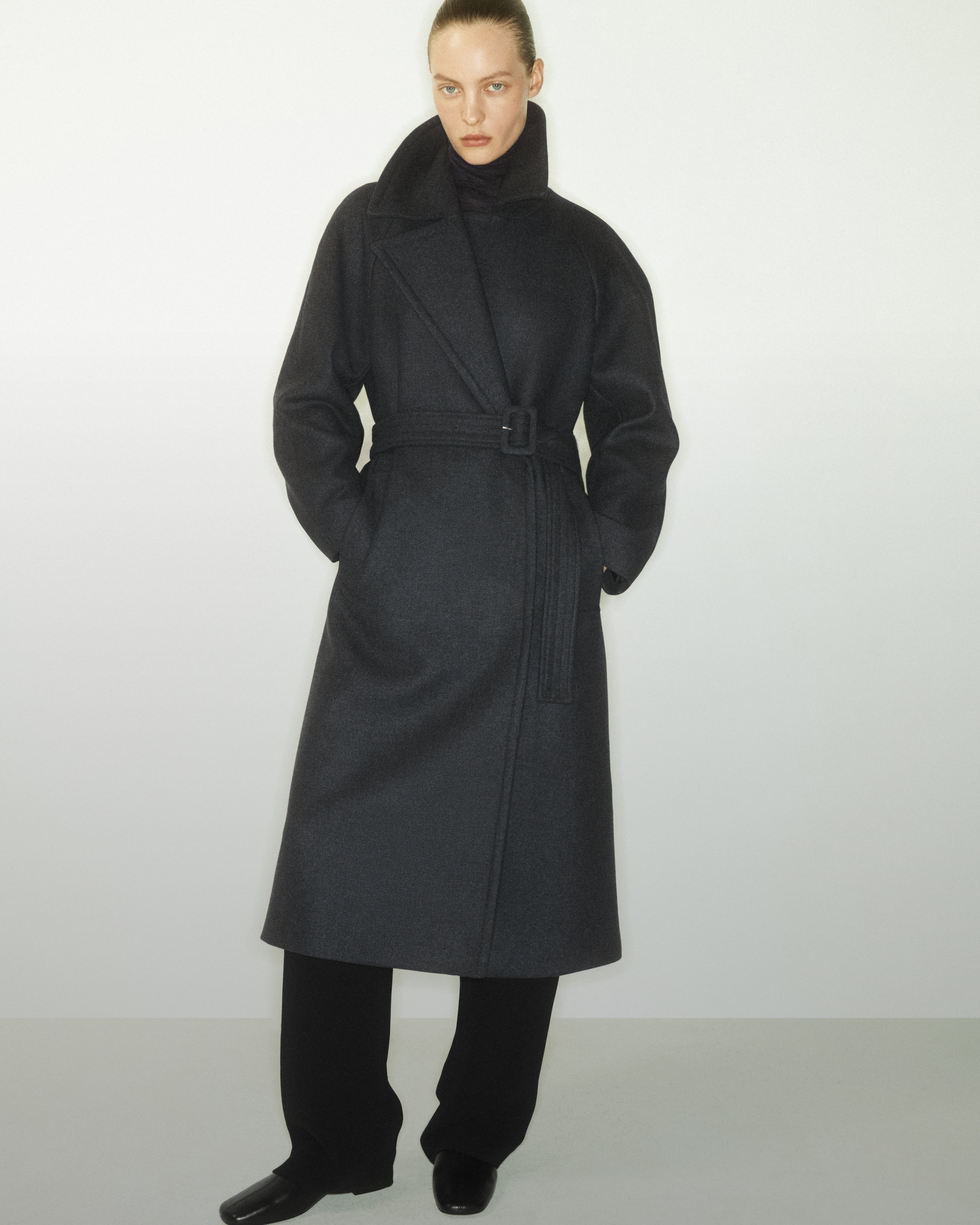 Women in wool jacket