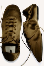 Placeholder for: Brown Lace Up Ballet Flats