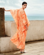 Placeholder for: Person wearing shibori collection