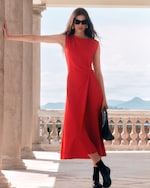 Placeholder for: model in red dress