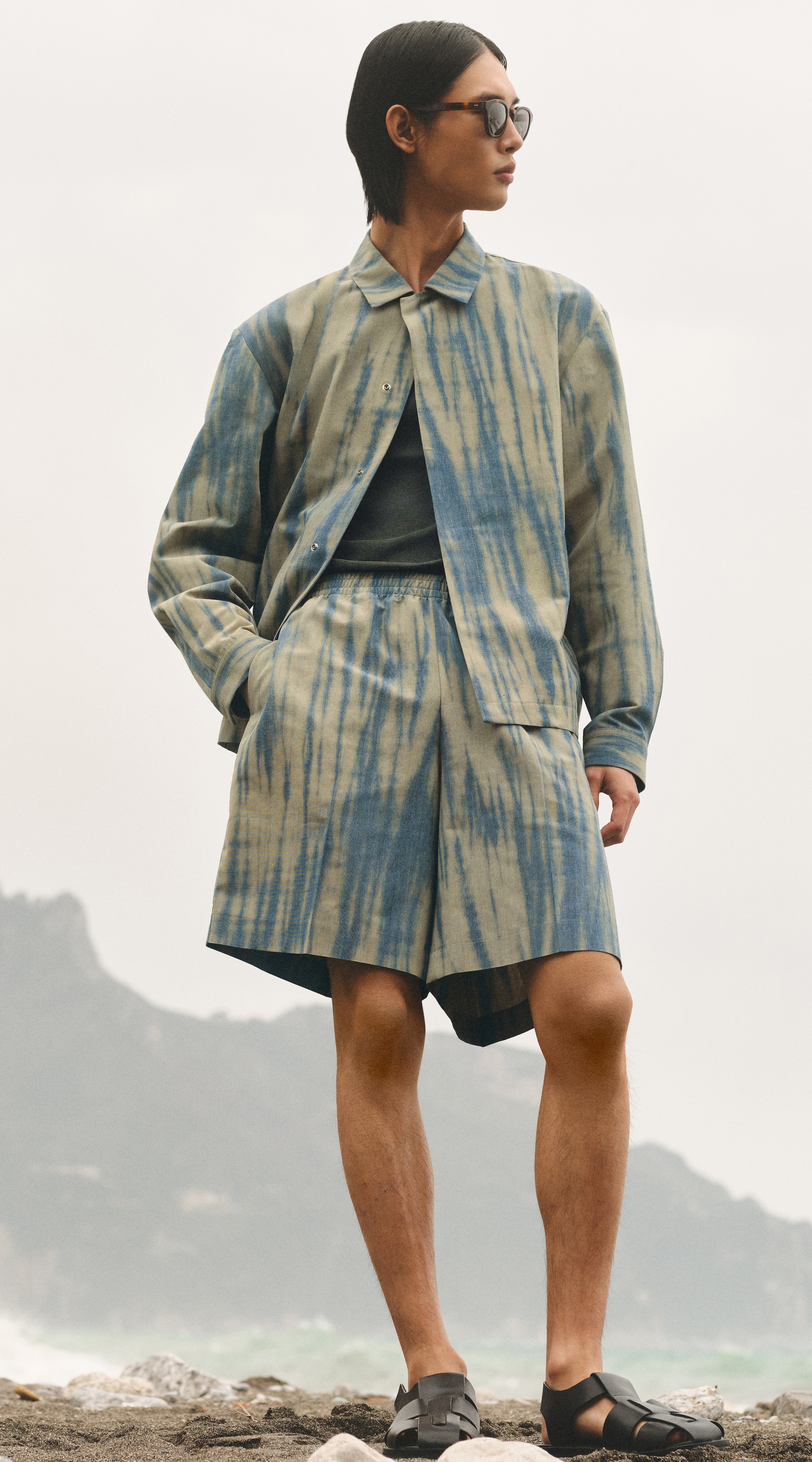 Person wearing shibori collection
