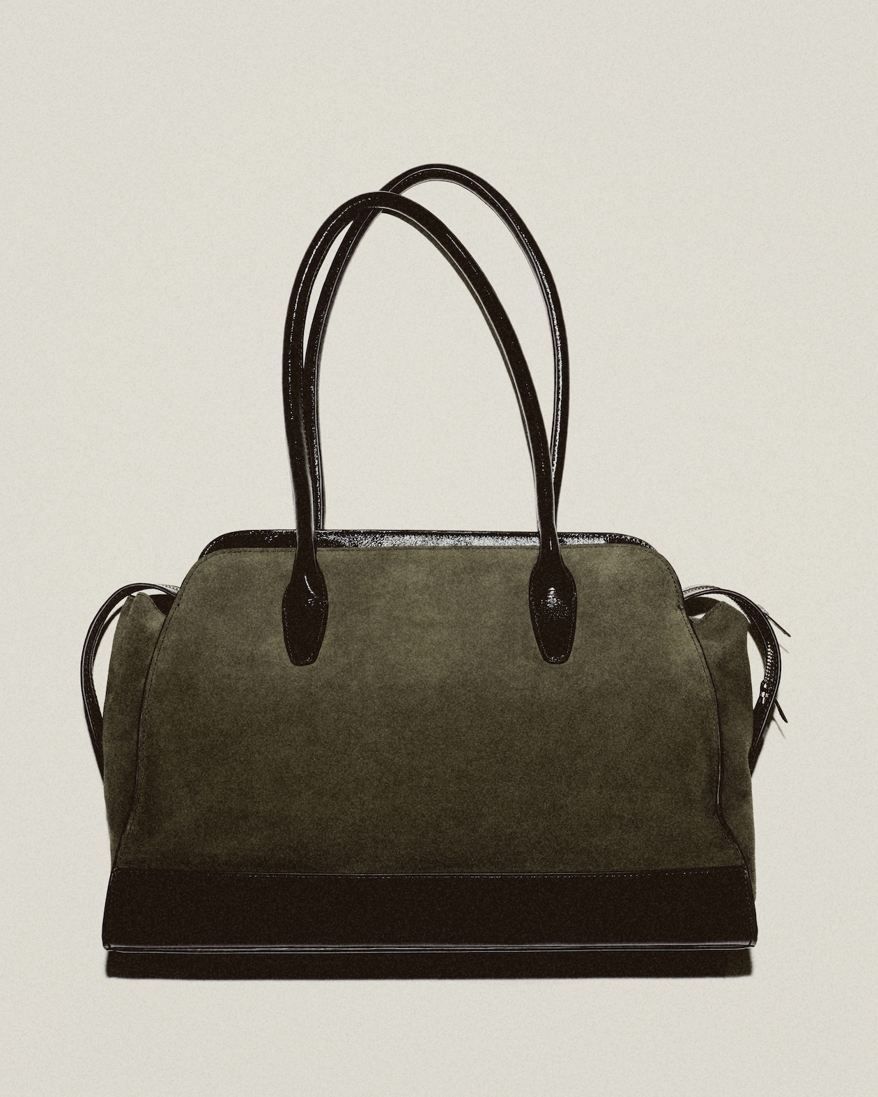green suede bag