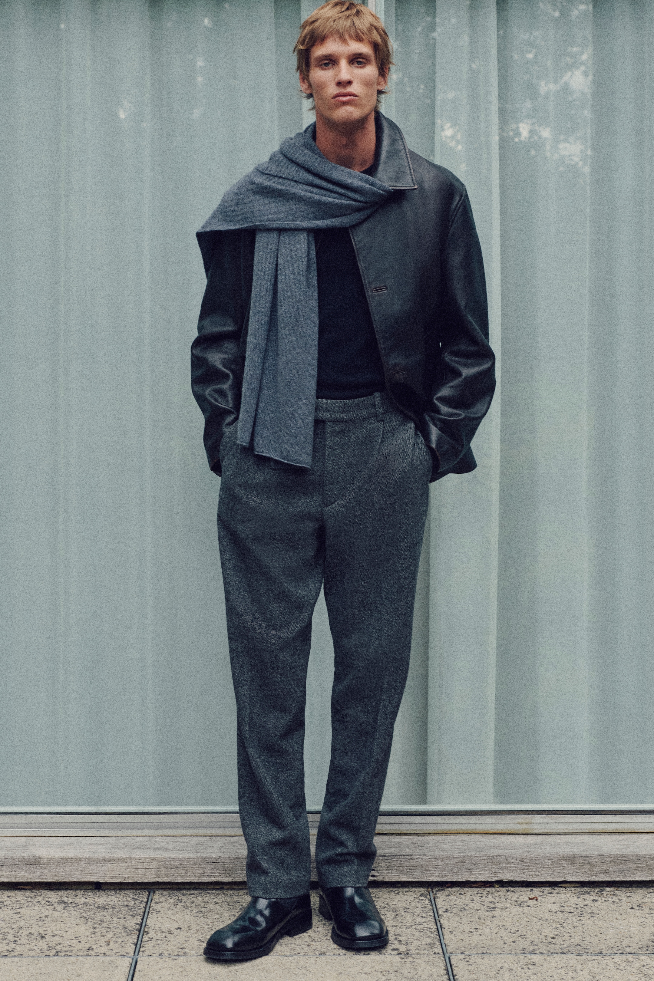 Man in scarf cashmere