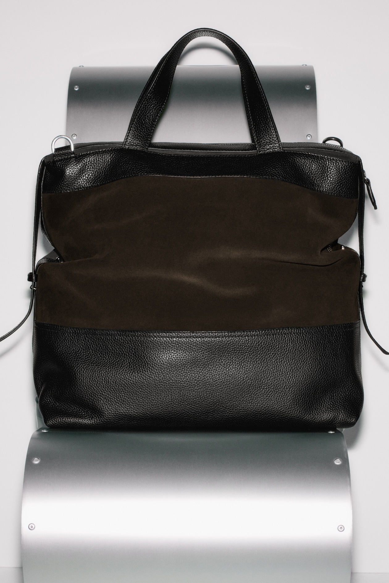Leather Bag with grey background