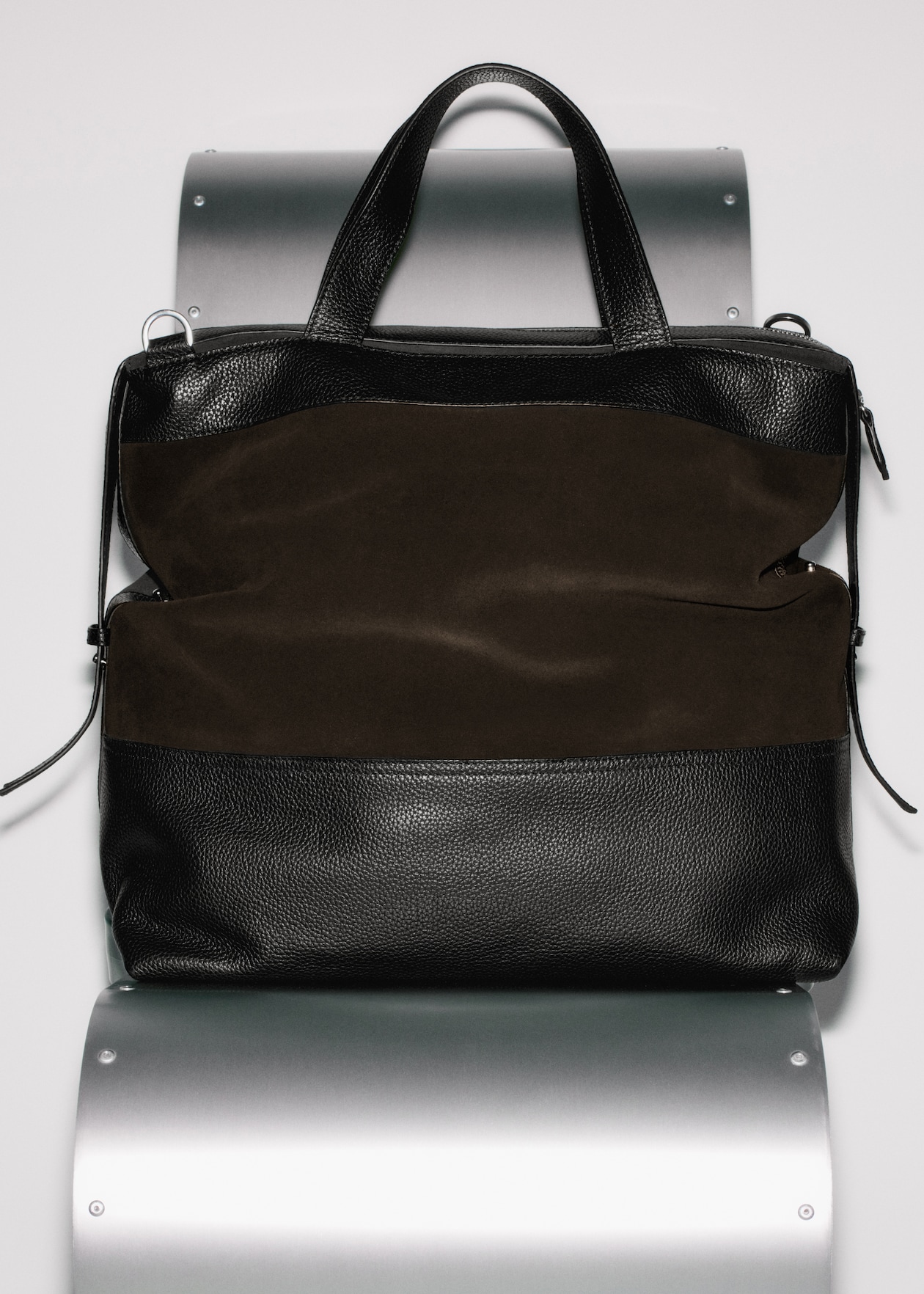 mens suede brown bag