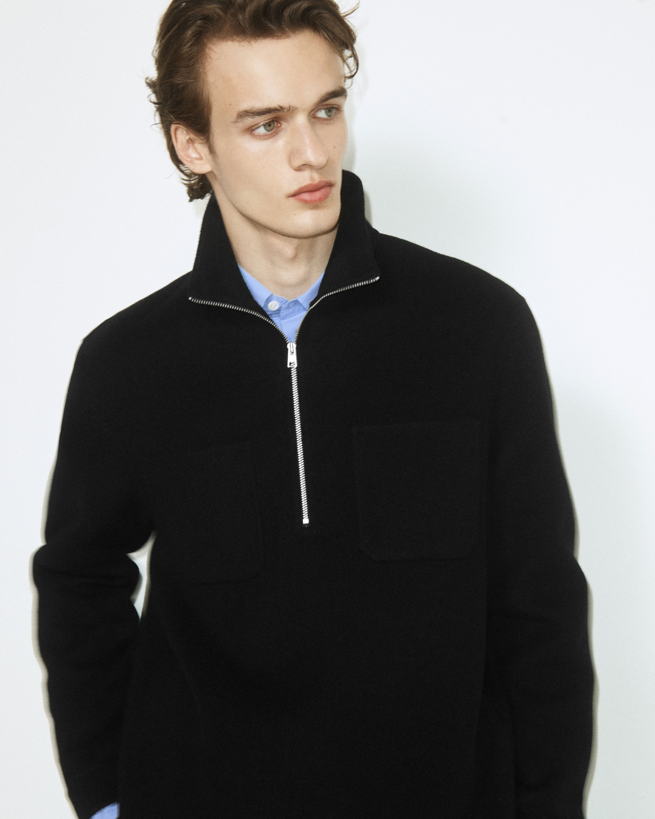 Man in a sweater zip up