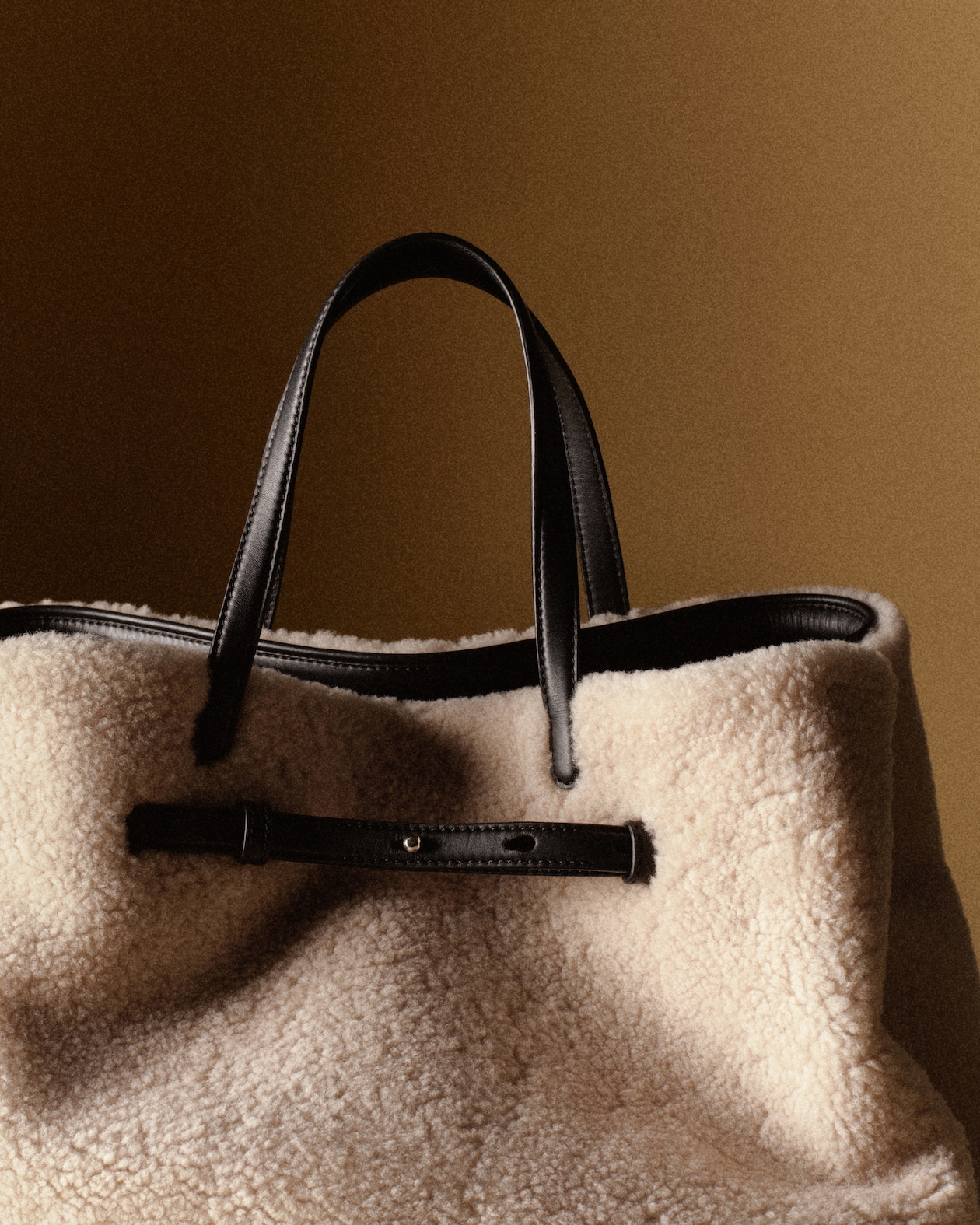 shearling leather bag